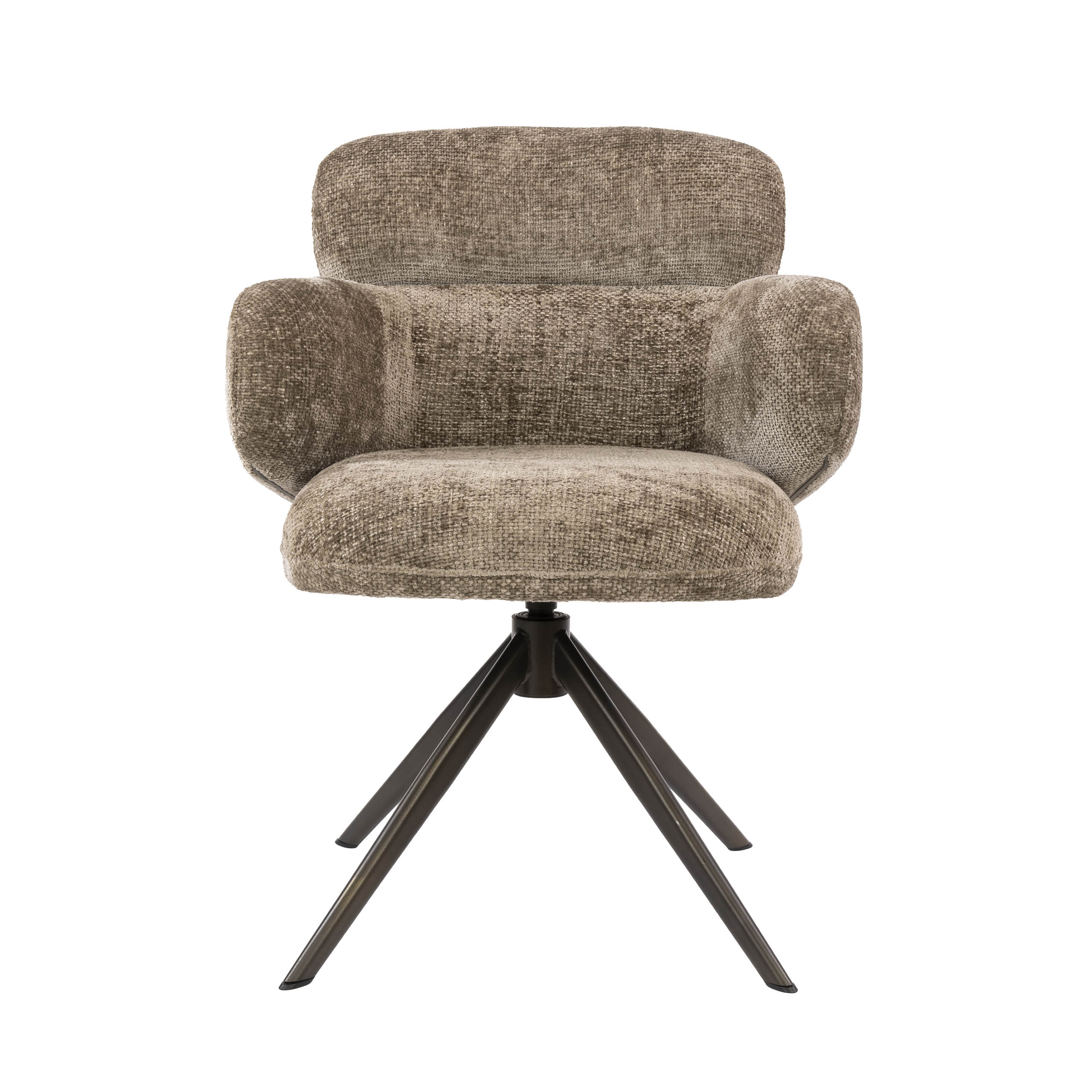 Drehbarer Armlehnstuhl Flex in Hoven Champagner-Braun (2er-Set) (Hoven champagne-Braun) - Emmo Design