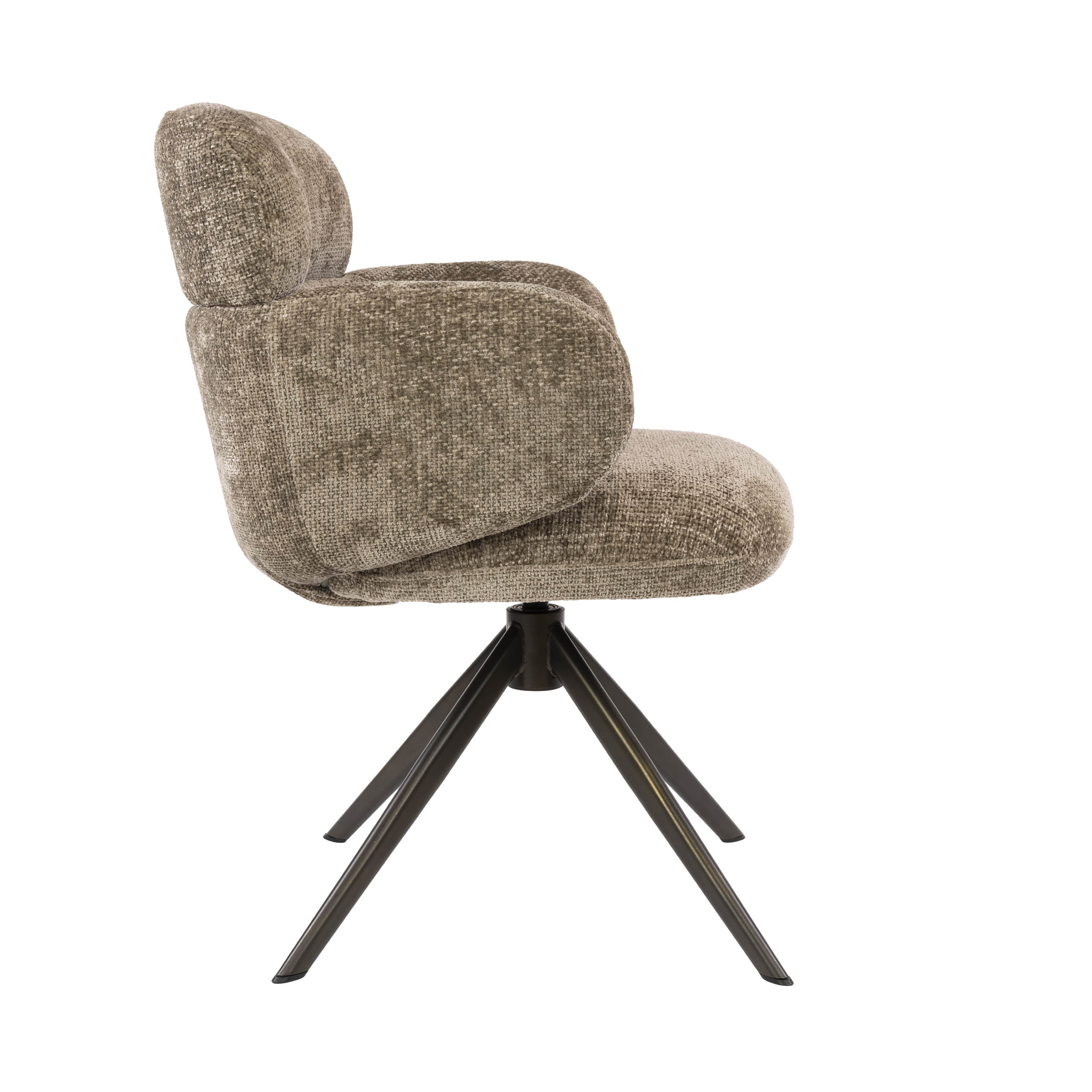 Drehbarer Armlehnstuhl Flex in Hoven Champagner-Braun (2er-Set) (Hoven champagne-Braun) - Emmo Design