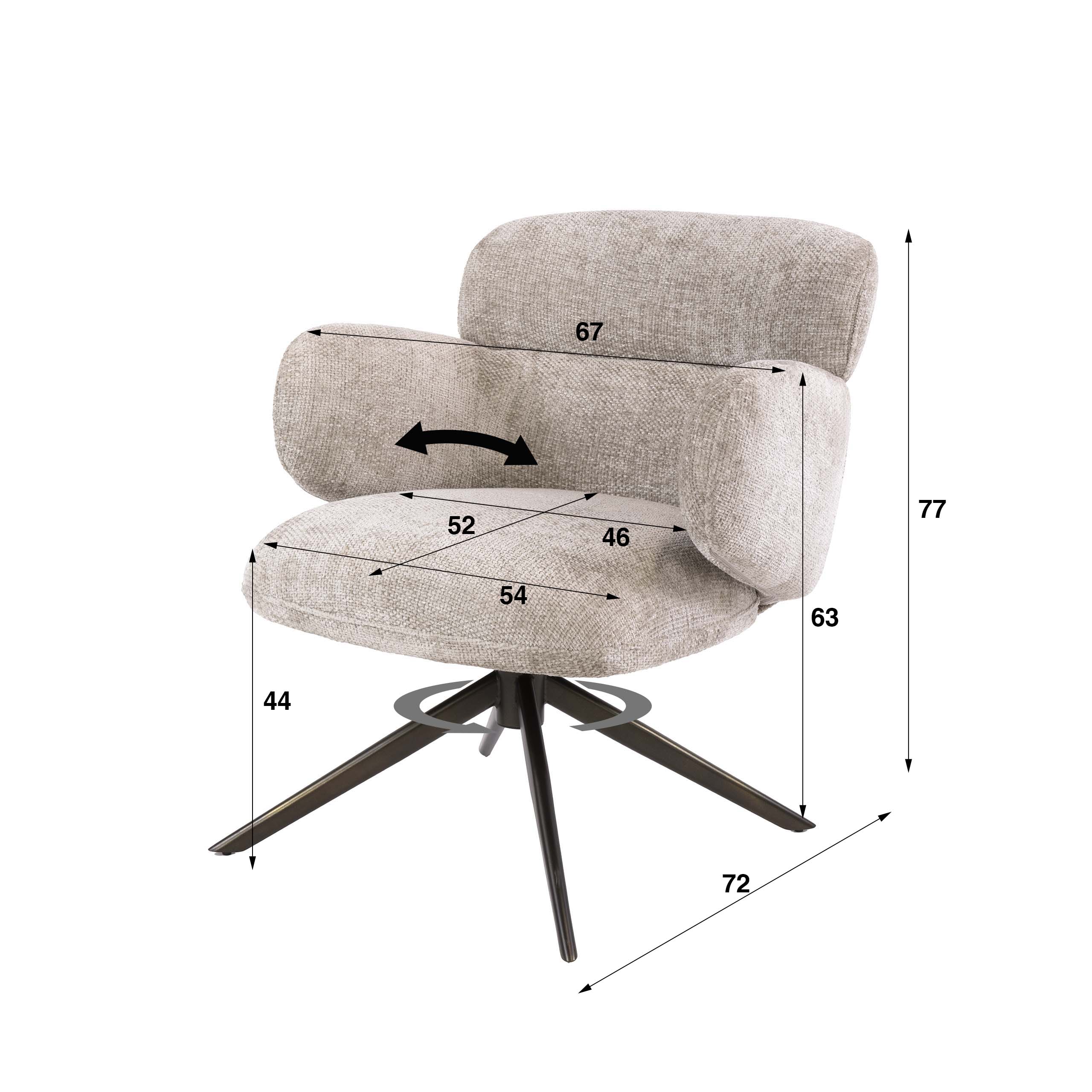 Flex swivel armchair / Hoven sand-brown - Zijlstra