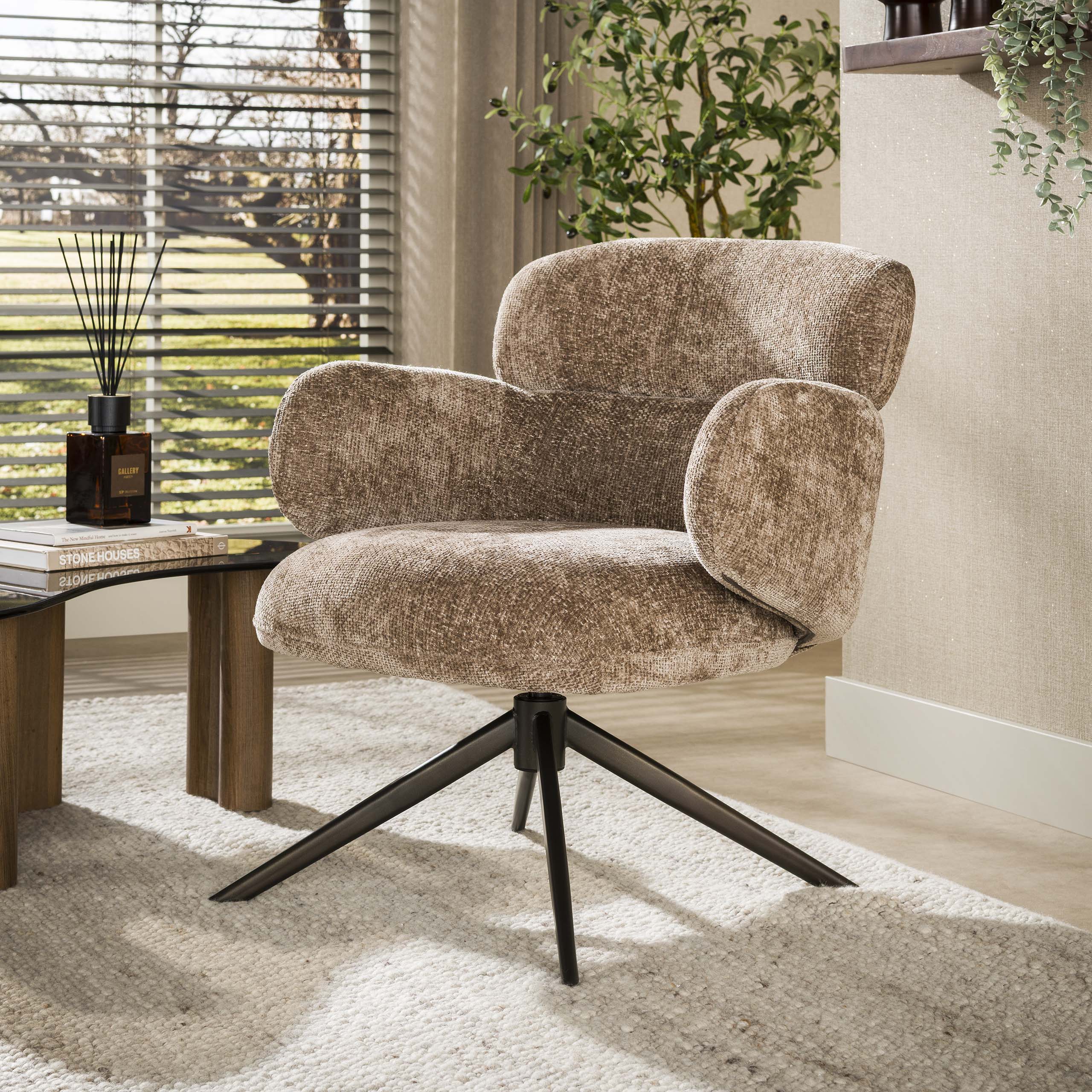Sessel Flex drehbar / Hoven champagnerbraun - Zijlstra