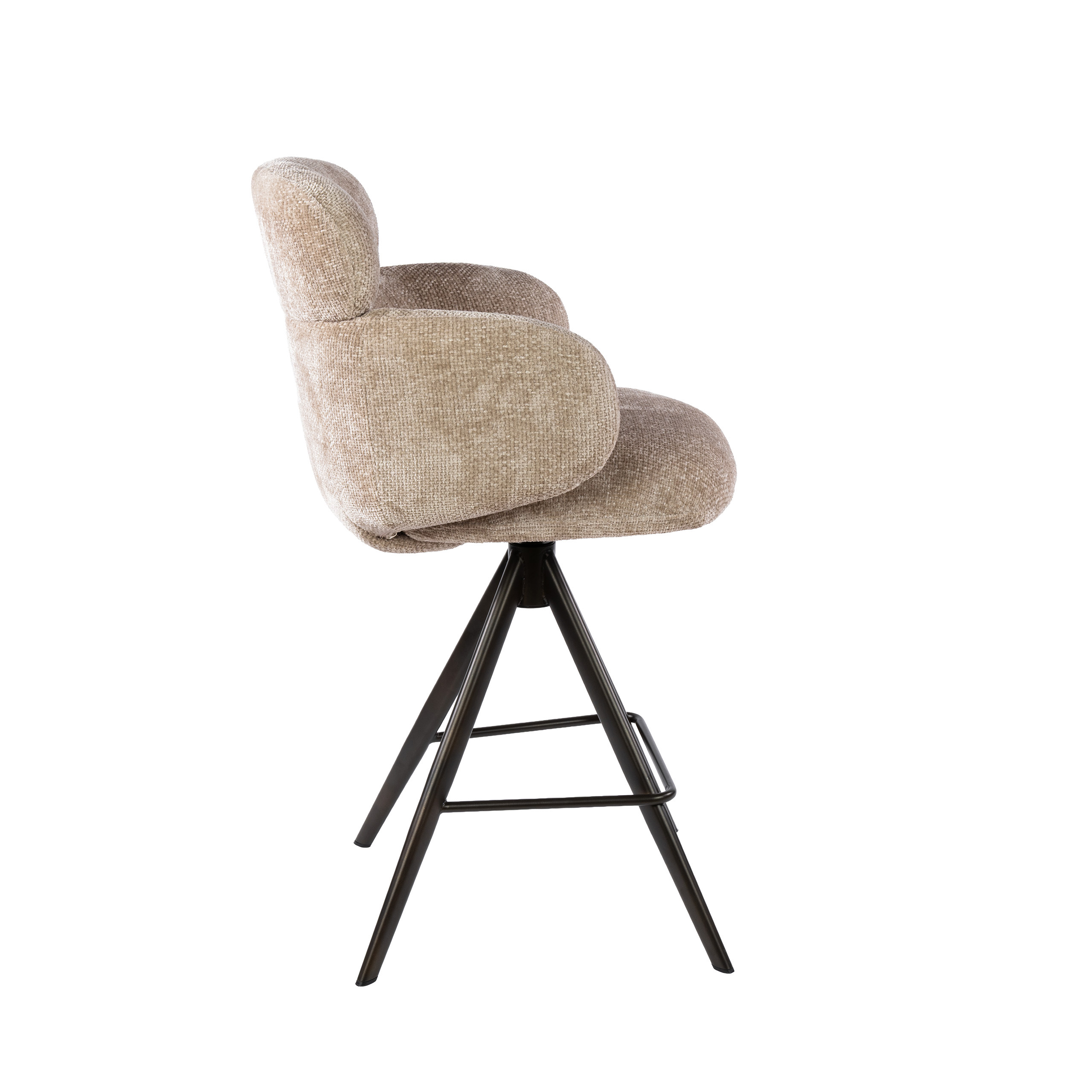 Drehbarer Barstuhl Flex in Hoven Sand-Braun (2er-Set) - Emmo Design