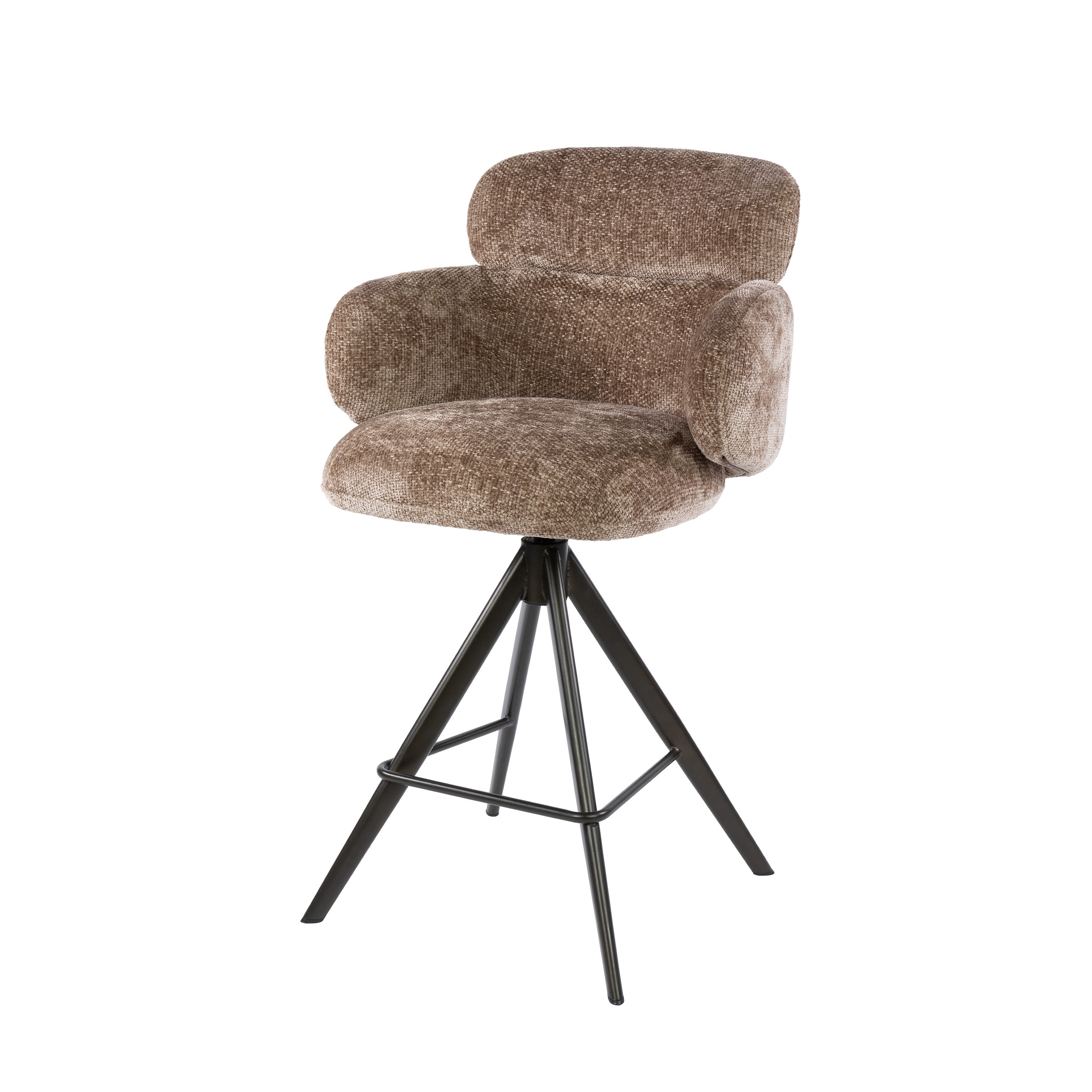 Drehbarer Barstuhl Flex in Hoven Champagner-Braun (2er-Set) (Hoven champagne-Braun) - Emmo Design