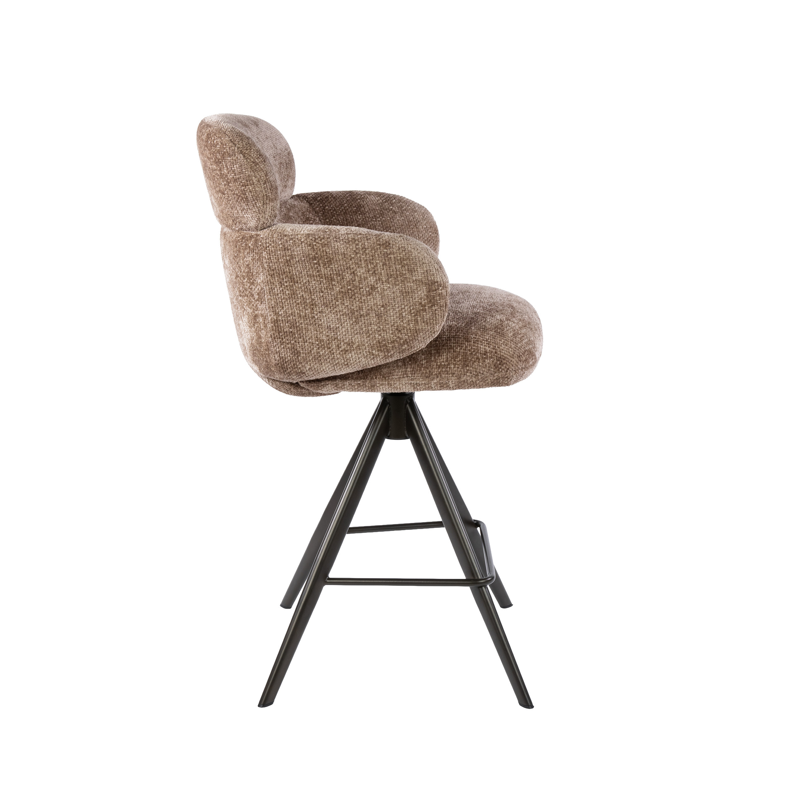 Drehbarer Barstuhl Flex in Hoven Champagner-Braun (2er-Set) (Hoven champagne-Braun) - Emmo Design