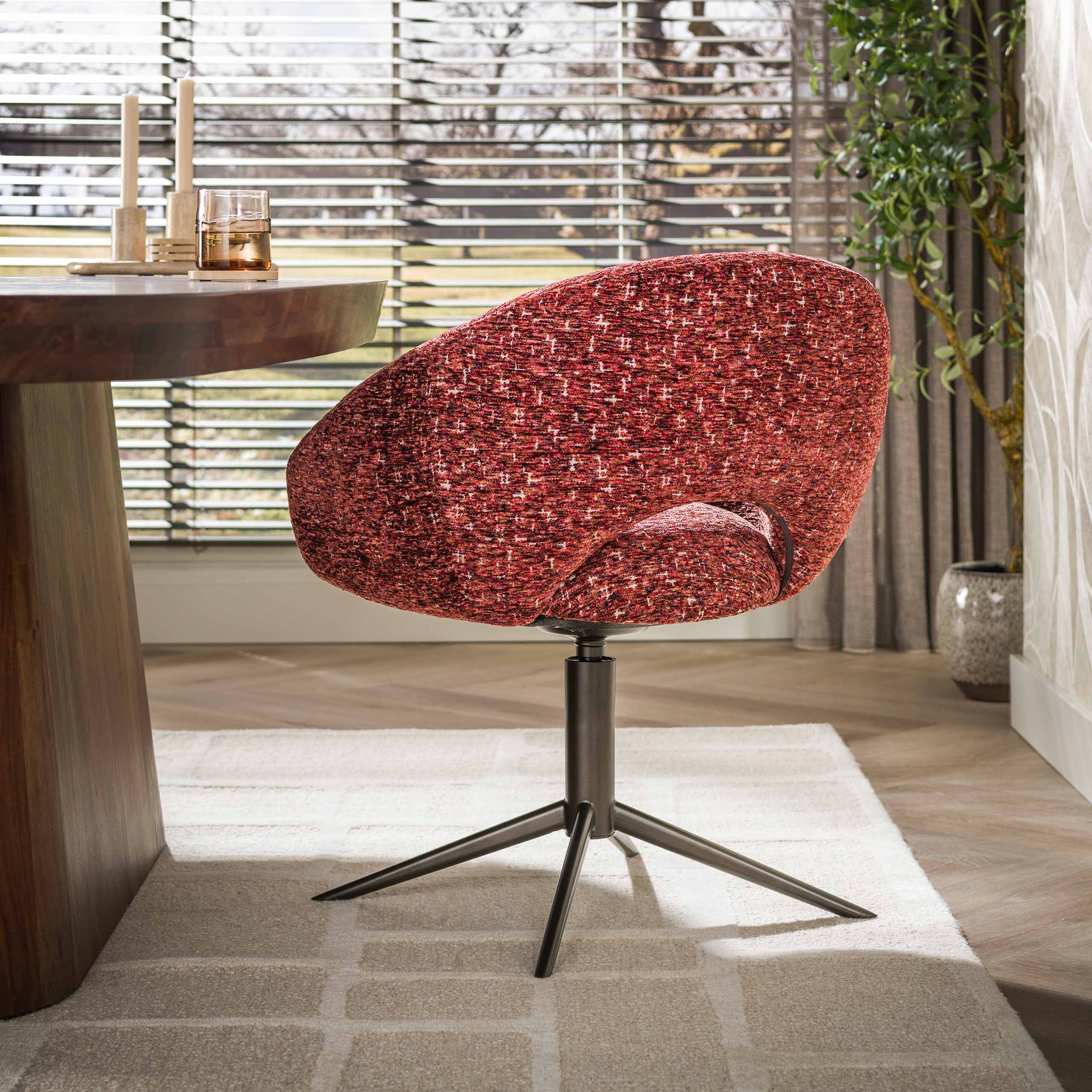 Armstuhl Cupa drehbar verpackt pro 2 / Delviro bordeaux rot-braun - Zijlstra