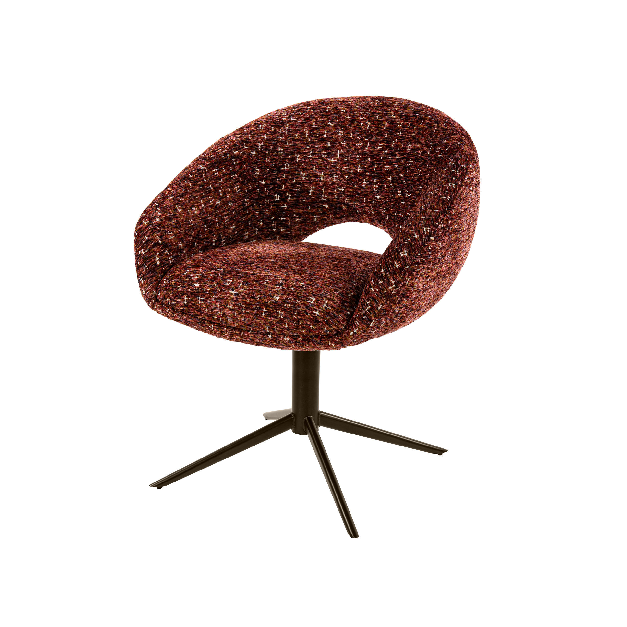 Armstuhl Cupa drehbar verpackt pro 2 / Delviro bordeaux rot-braun - Zijlstra