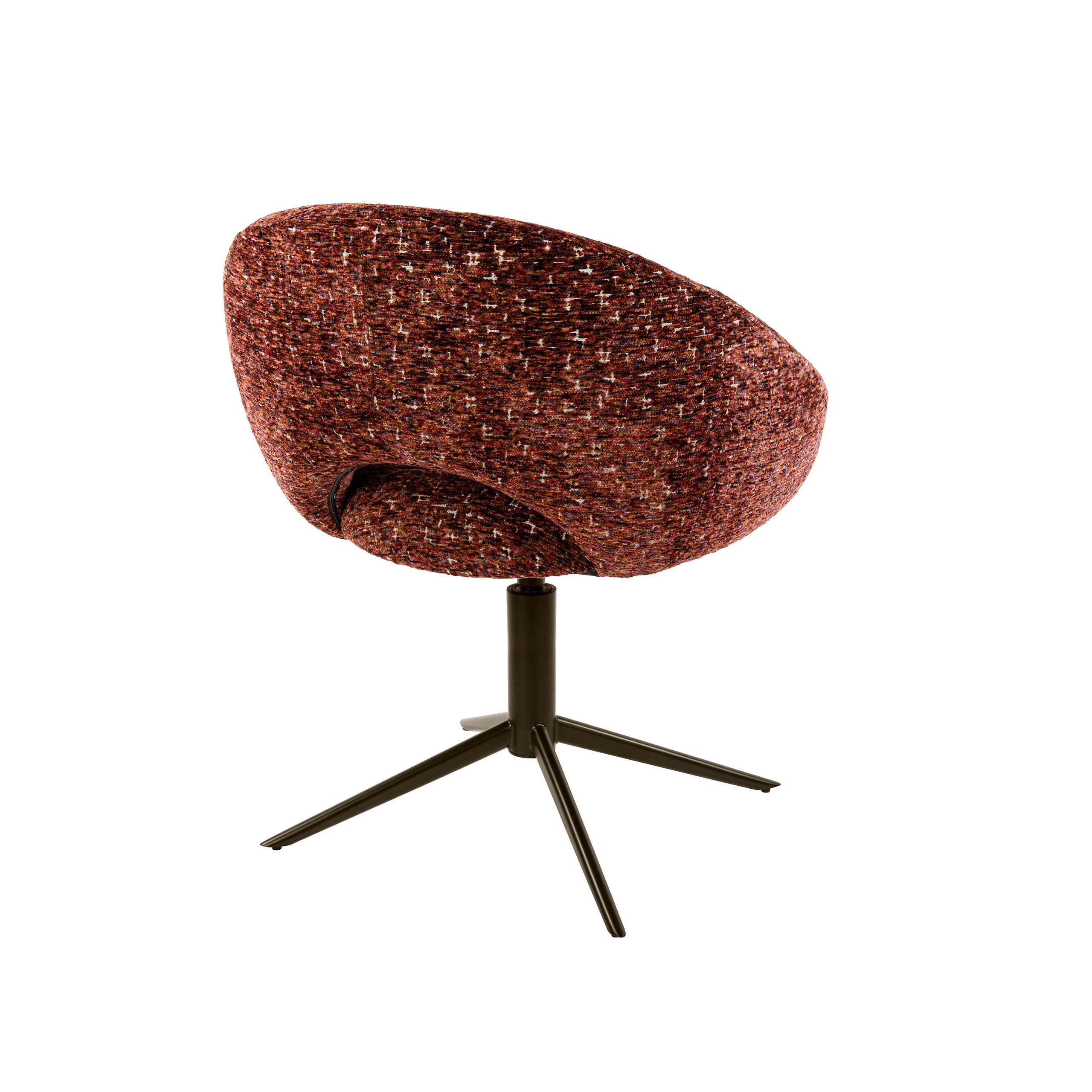 Drehbarer Armlehnstuhl Cupa in Delviro Bordeauxrot-Braun (2er-Set) (Delviro Bordeaux Rot-Braun) - Emmo Design