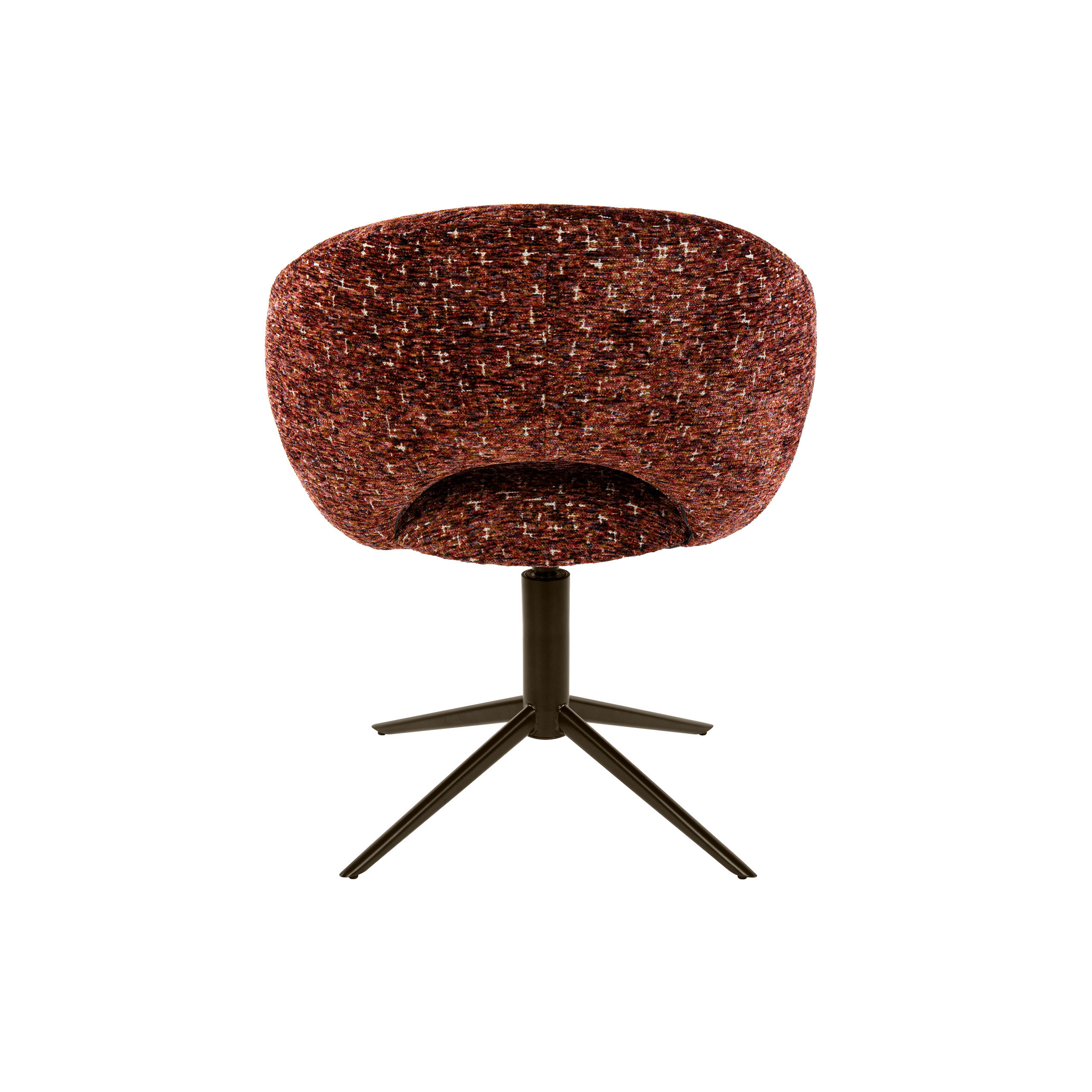 Drehbarer Armlehnstuhl Cupa in Delviro Bordeauxrot-Braun (2er-Set) (Delviro Bordeaux Rot-Braun) - Emmo Design
