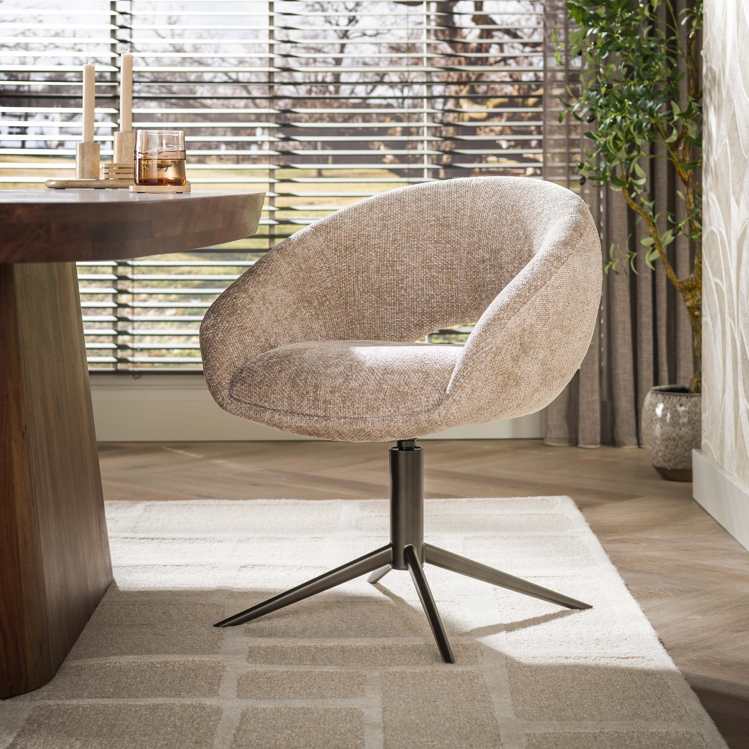 Armchair Cupa swivel, set of 2 / Hoven sand-brown - Zijlstra
