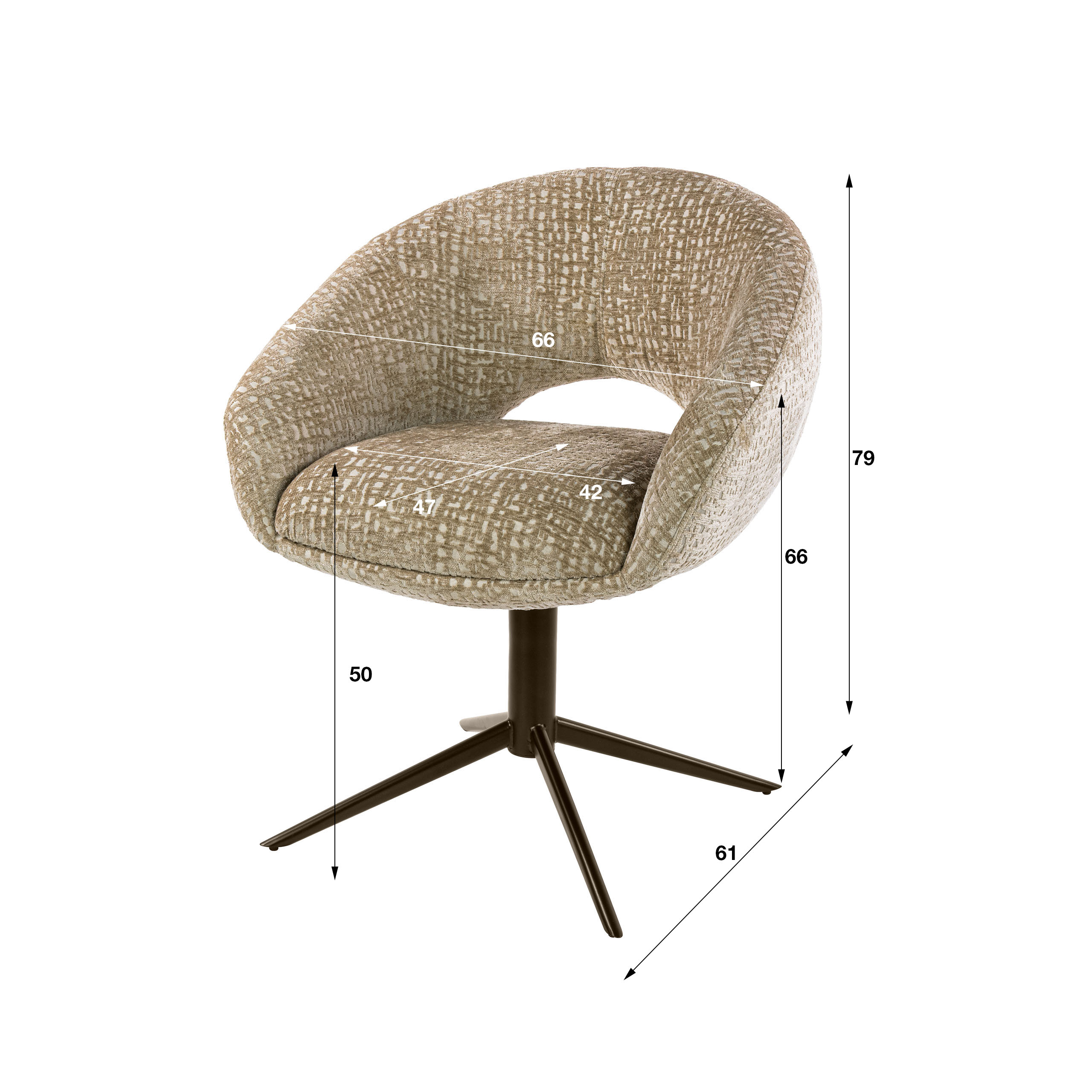 Drehbarer Armlehnstuhl Cupa in Monti Sand-Braun (2er-Set) - Emmo Design