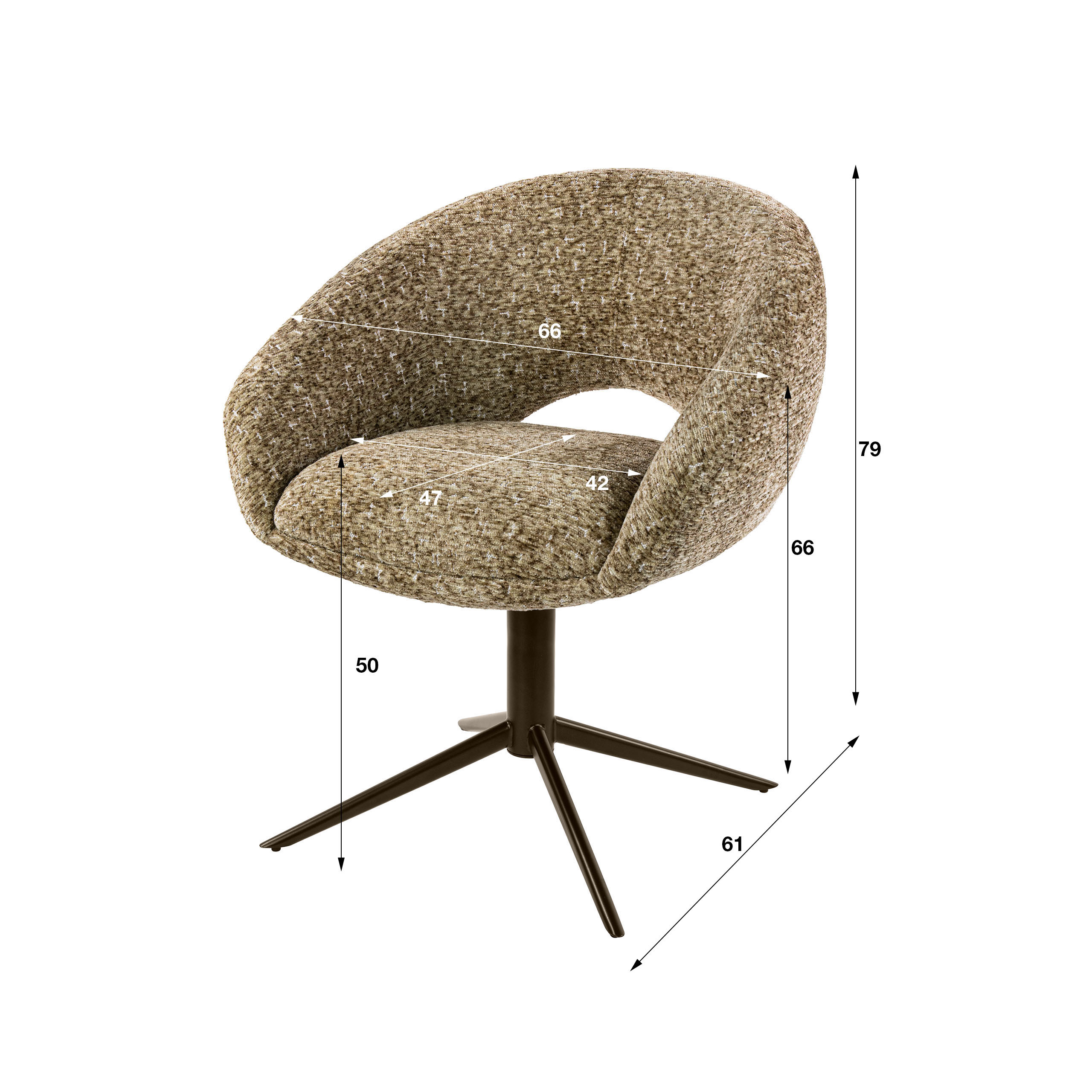 Armstuhl Cupa drehbar verpackt pro 2 / Delviro champagne-braun - Zijlstra