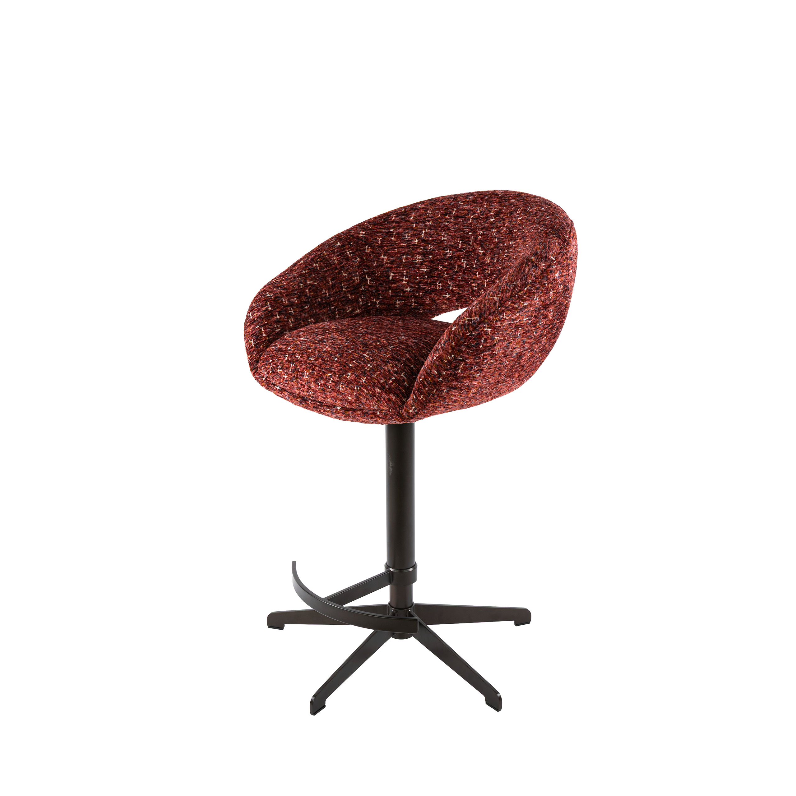 Barstuhl Cupa height adjust in Delviro Bordeauxrot-Braun (2er-Set) (Delviro Bordeaux Rot-Braun) - Emmo Design
