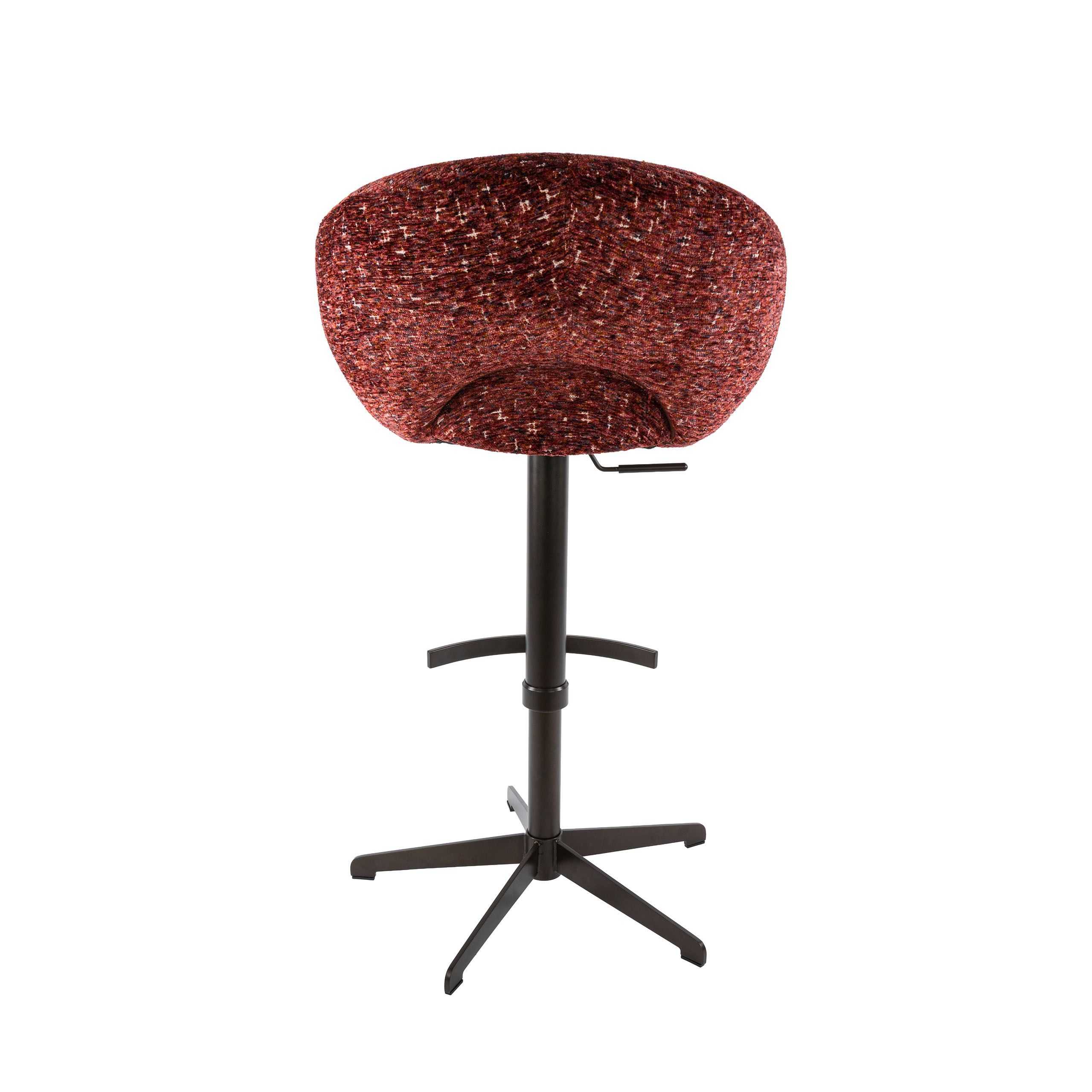 Bar stool Cupa height adjust in Delviro burgundy red-brown (set of 2) (Delviro bordeaux rood-bruin) - Emmo Design