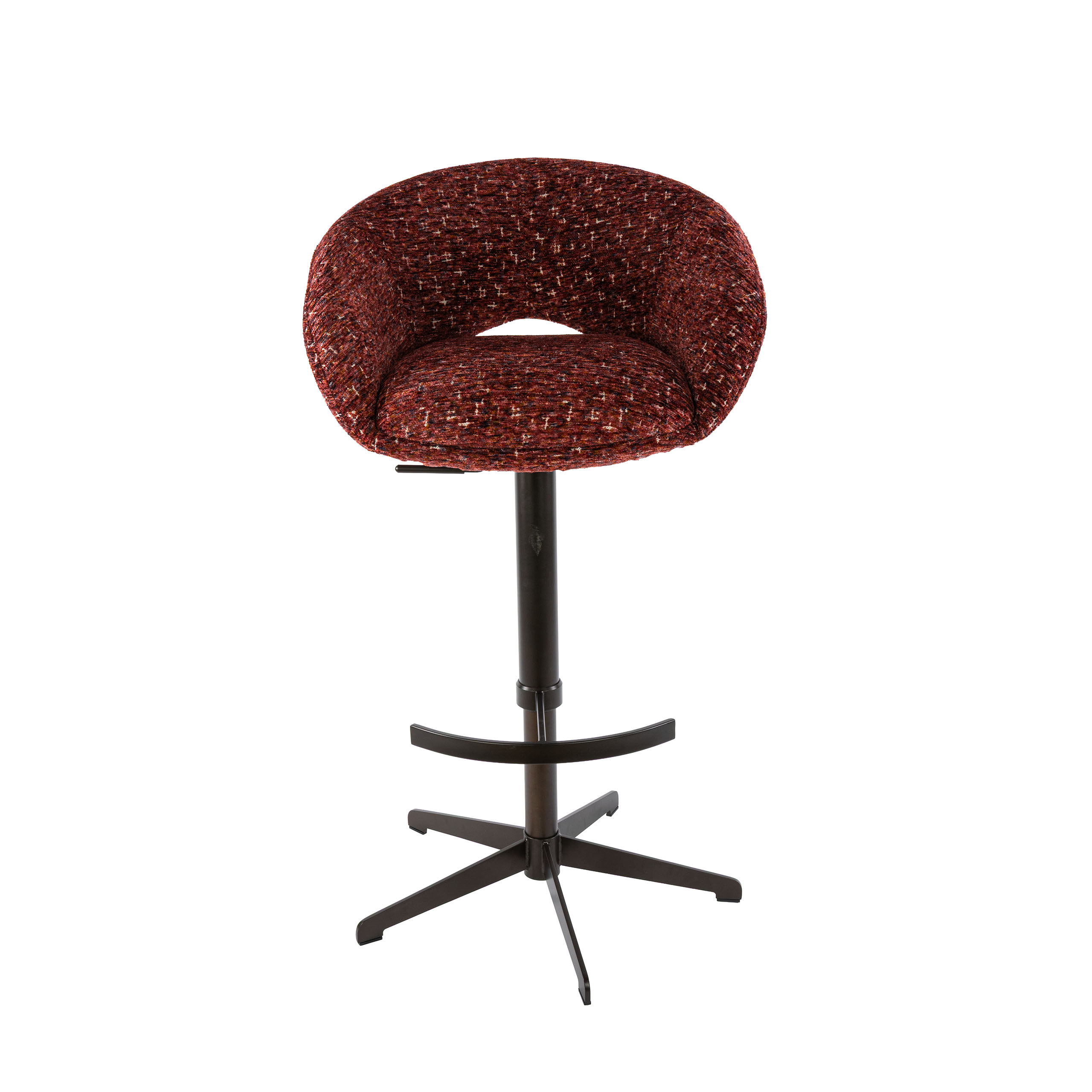 Taburete de bar Cupa height adjust en Delviro burdeos-marrón (set de 2) (Delviro bordeaux rood-bruin) - Emmo Design