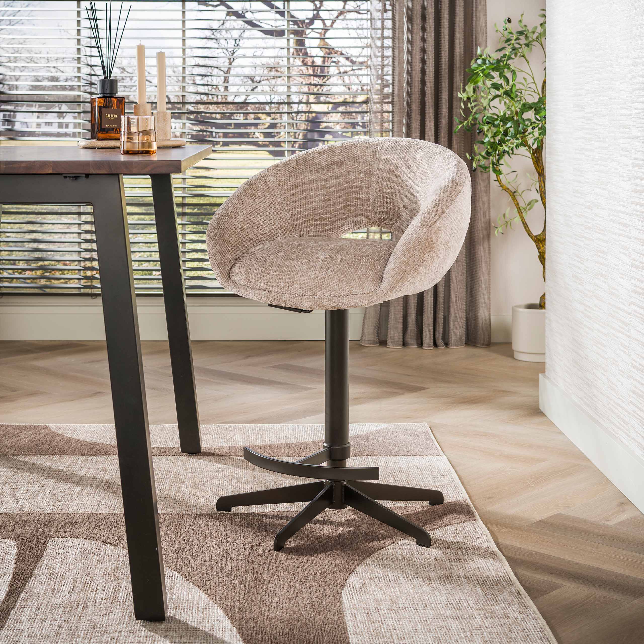 Taburete de bar Cupa height adjust en Hoven arena-marrón (set de 2) (Hoven zand-bruin) - Emmo Design