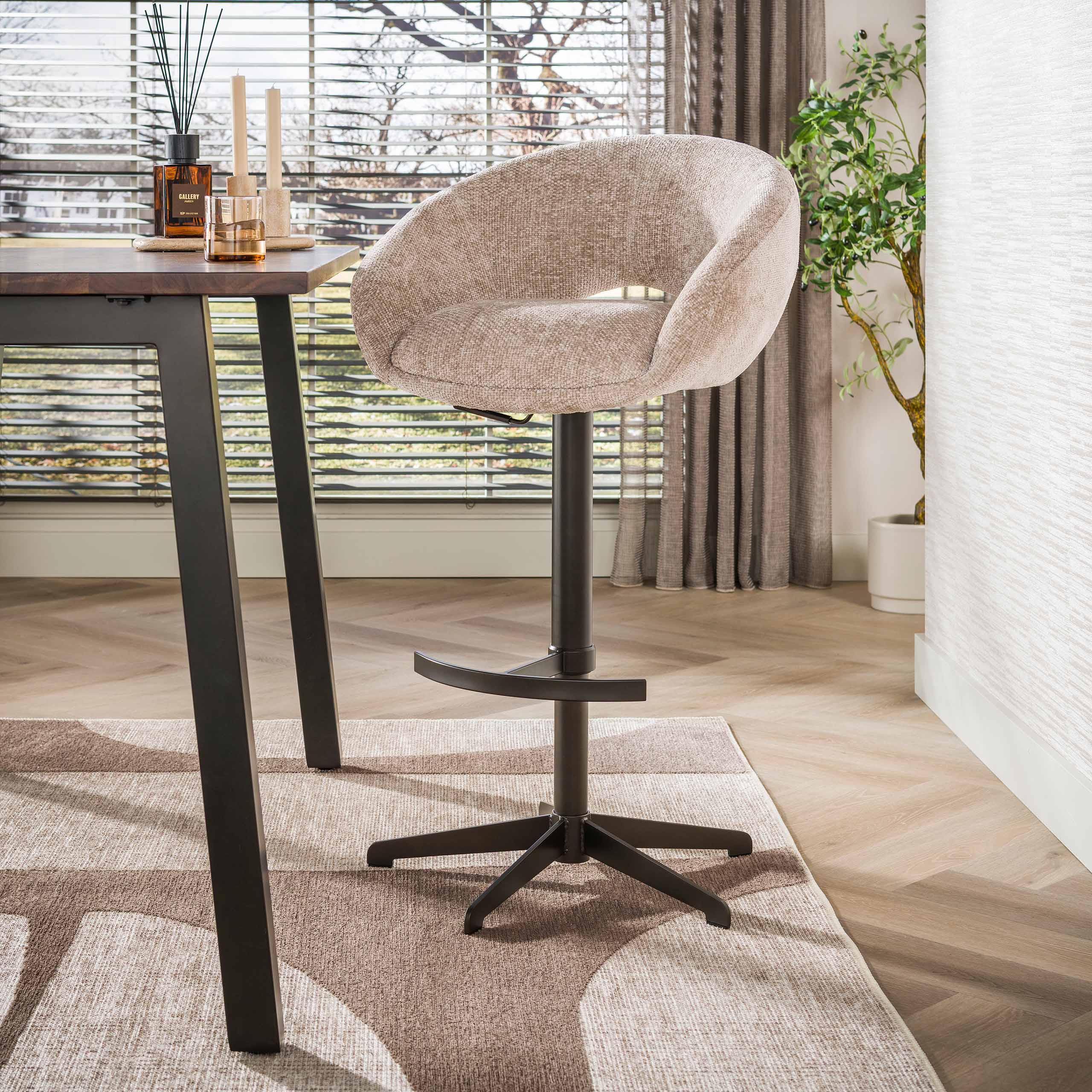 Barstuhl Cupa height adjust in Hoven Sand-Braun (2er-Set) - Emmo Design