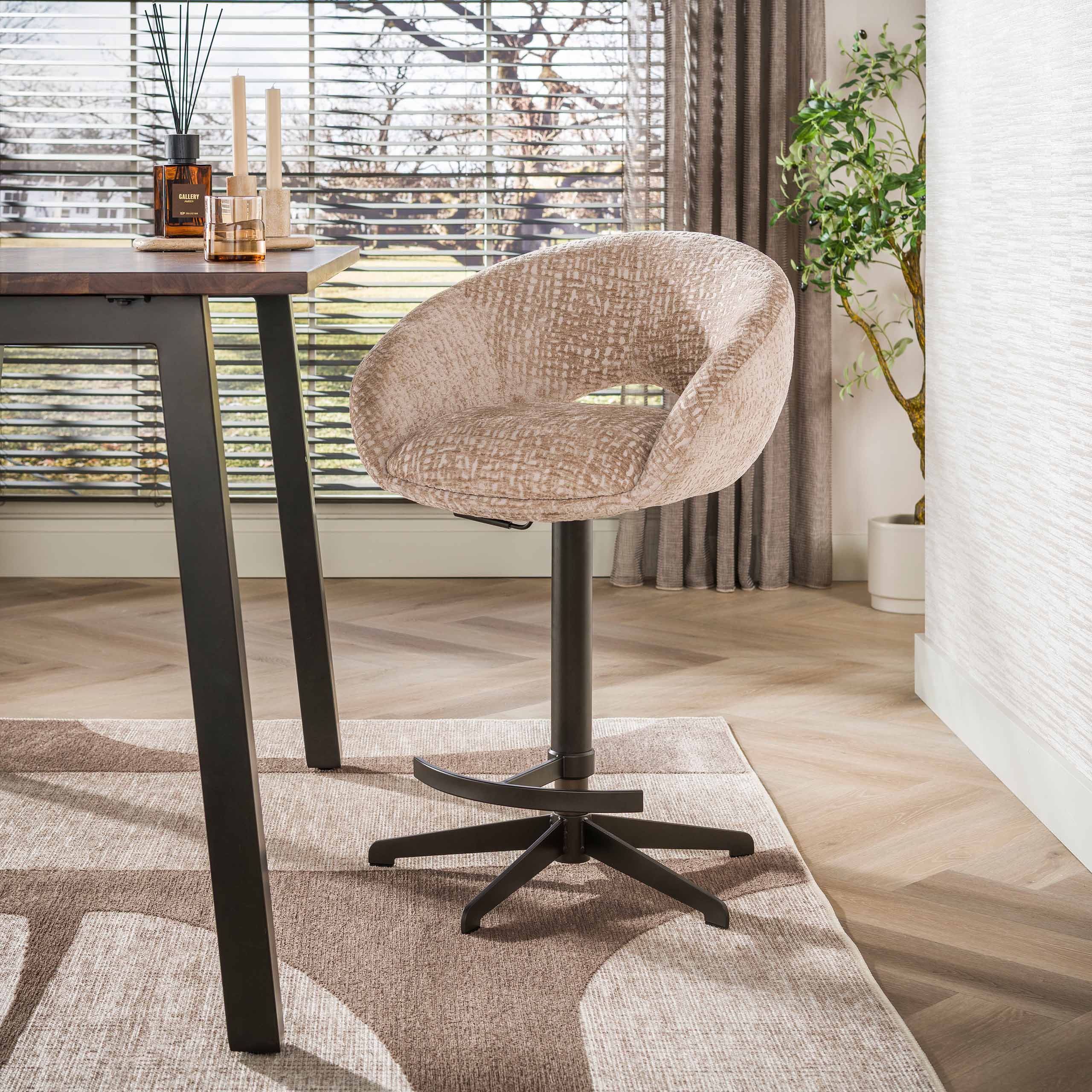 Bar stool Cupa height adjust in Monti sand-brown (set of 2) (Monti zand-bruin) - Emmo Design