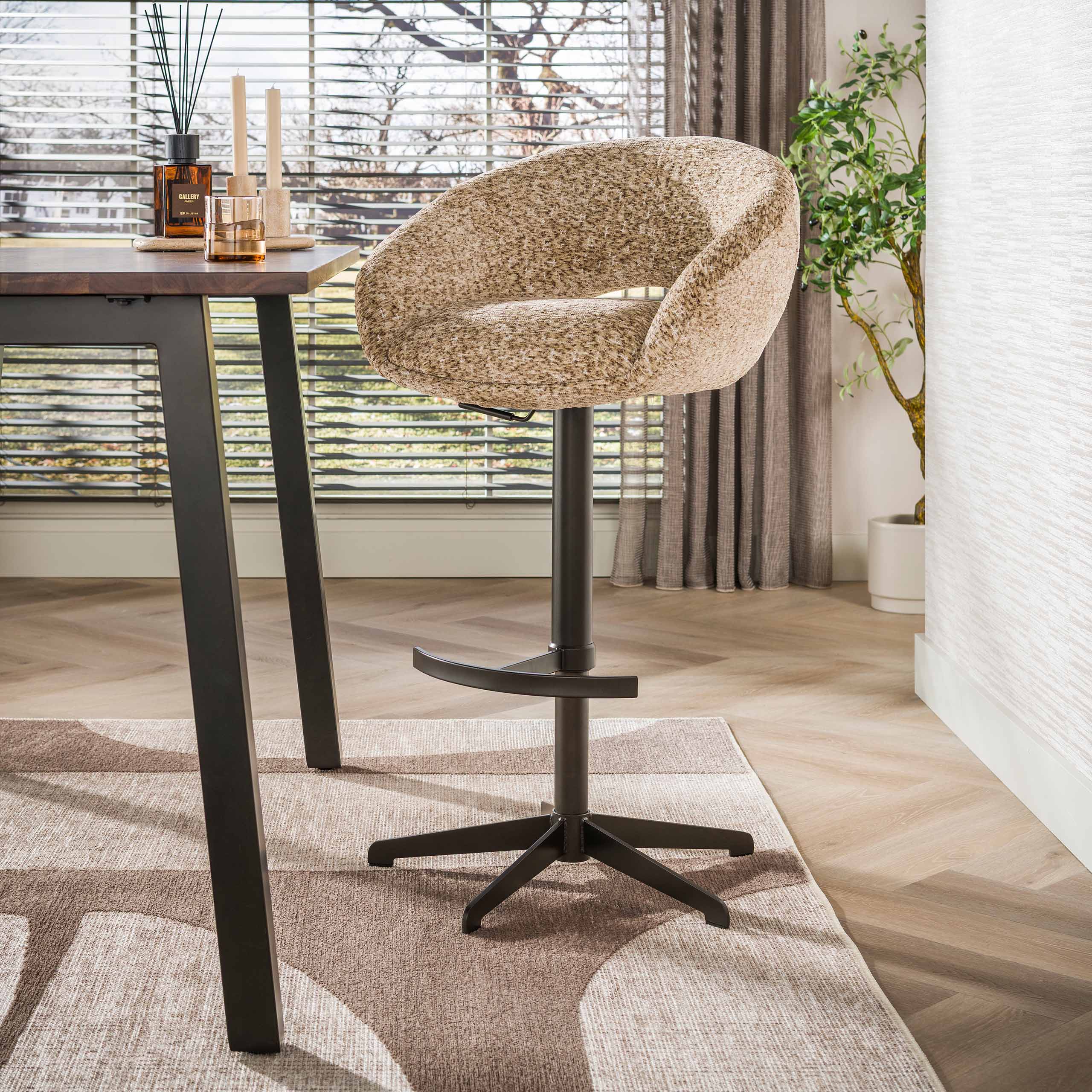 Barstuhl Cupa height adjust in Delviro Champagner-Braun (2er-Set) (Delviro champagne-Braun) - Emmo Design