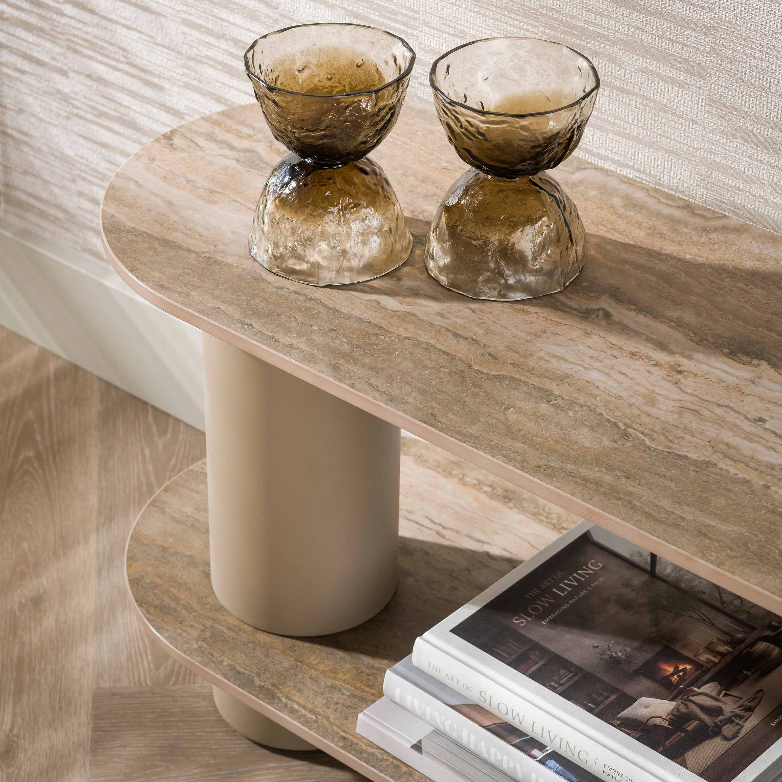 TV-meubel Selvo 180cm, 3D travertin zand - Zijlstra