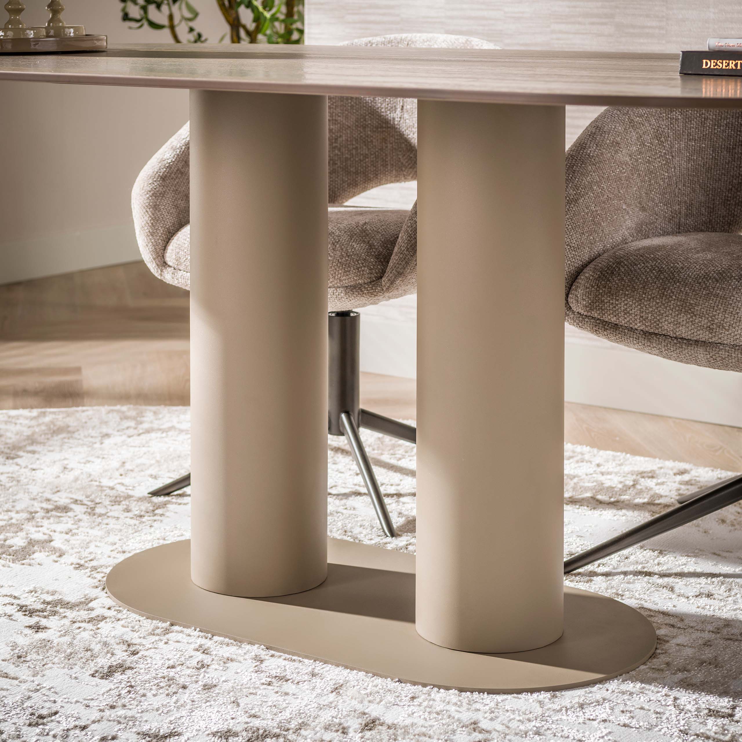 Eettafel Selvo 215cm, 3D travertin zand - Zijlstra