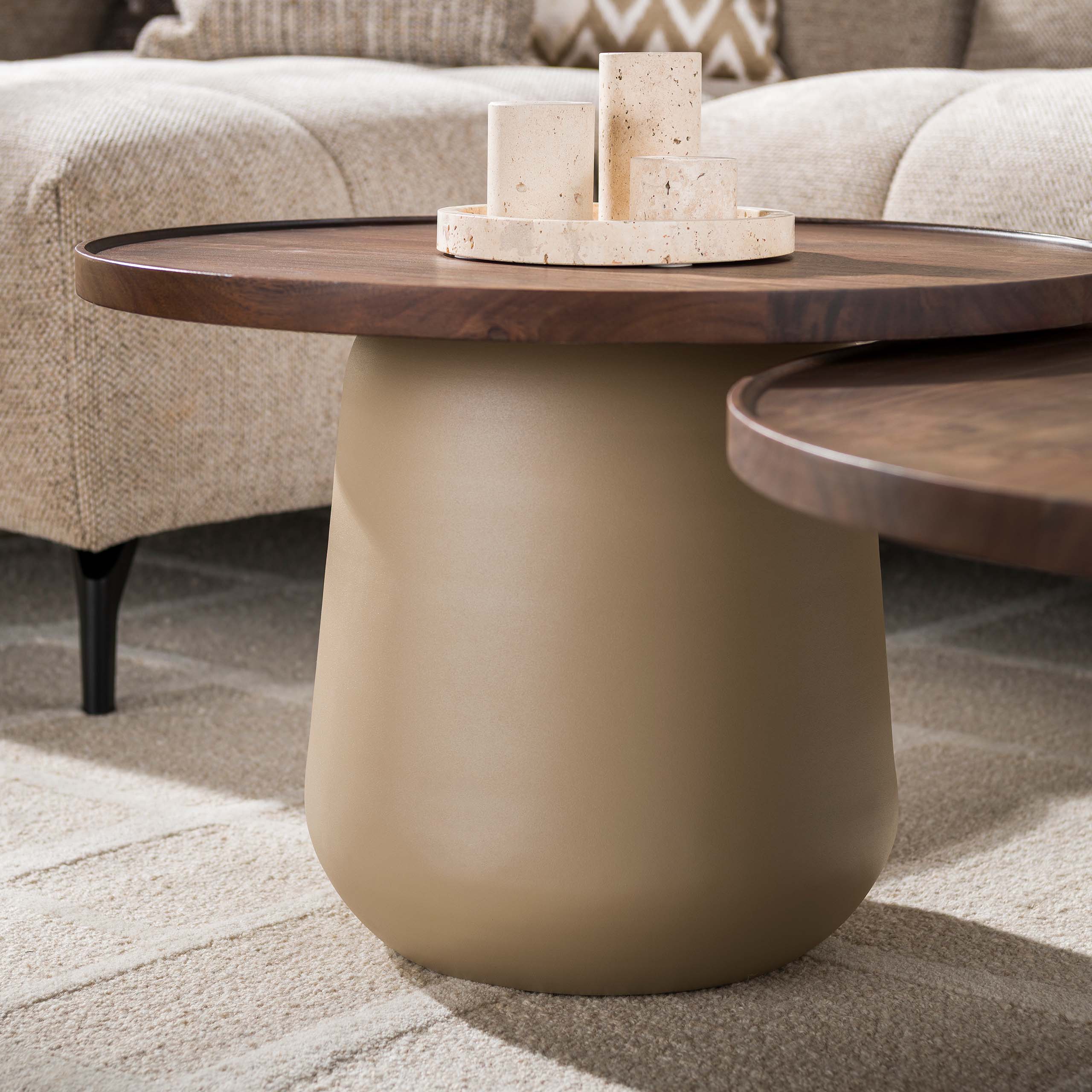 Salontafel Dune rond set van 2 / Beige - Zijlstra