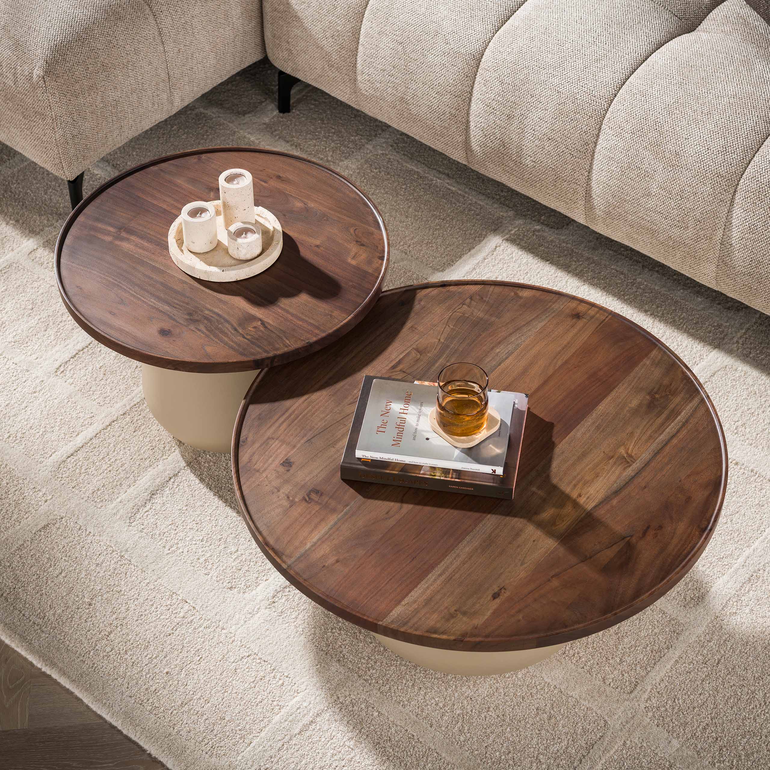 Coffee Table Dune round set of 2 / Beige - Zijlstra