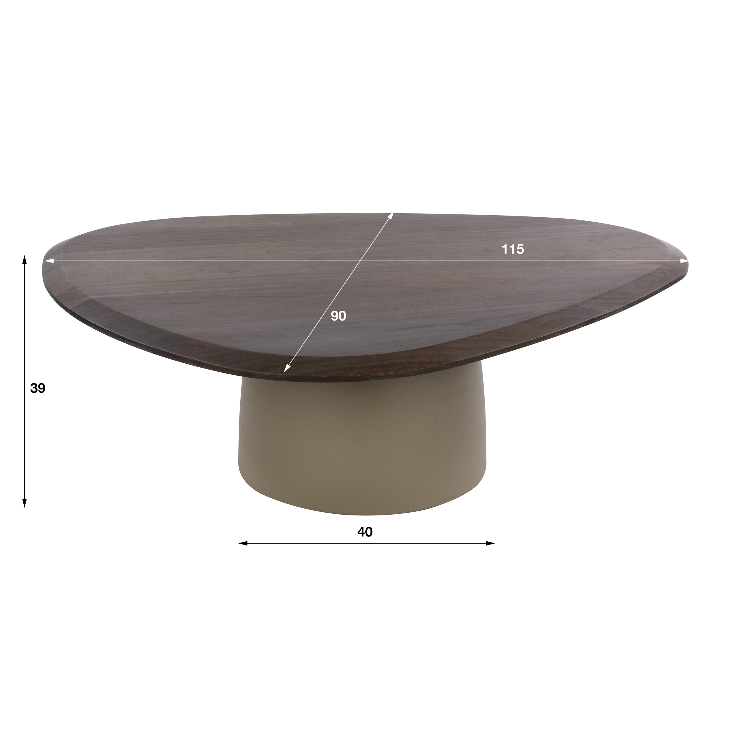 Mesa de centro Dune triangular / Beige - Zijlstra