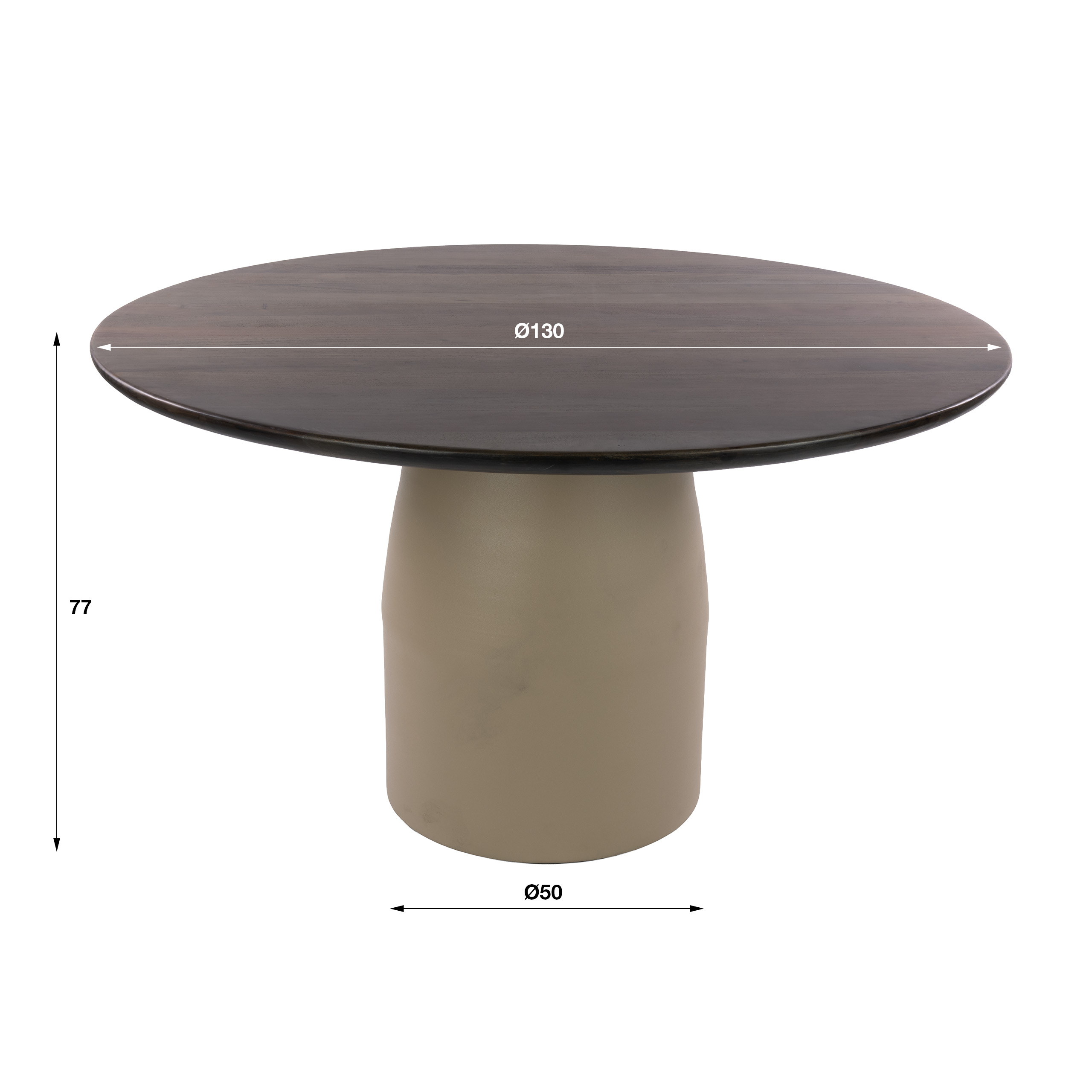 Esstisch Dune rond Ø130cm in Beige - Emmo Design