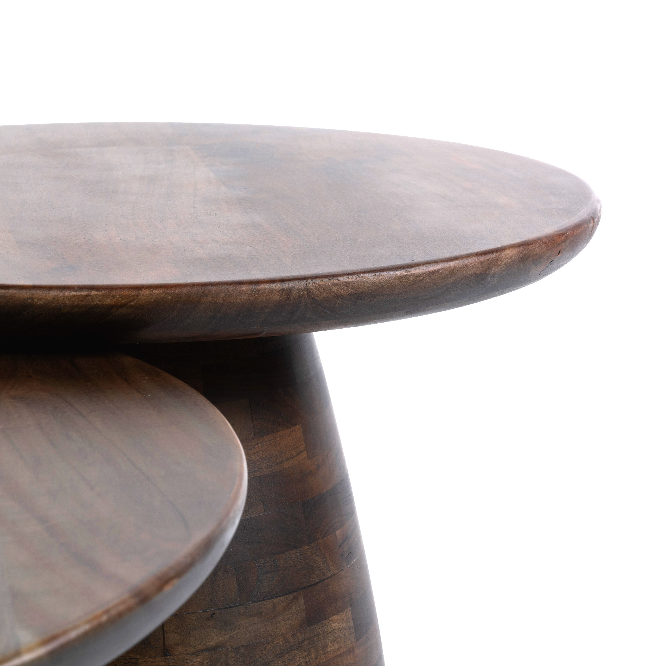 Mesa de centro Mova redonda, set de 2 / Acacia maciza marrón - Zijlstra
