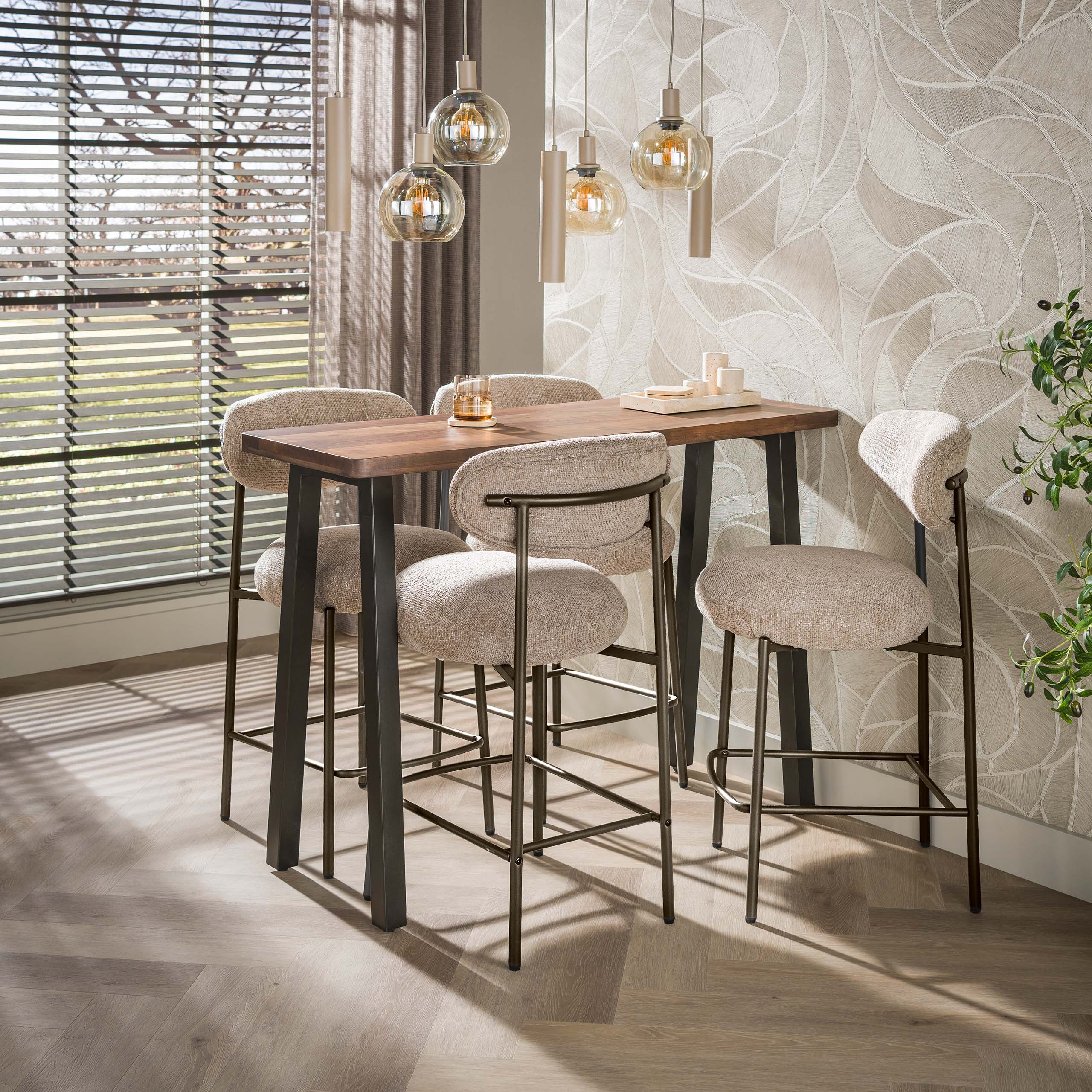 Bar Table Edge Pure 130cm / Solid acacia brown - Zijlstra