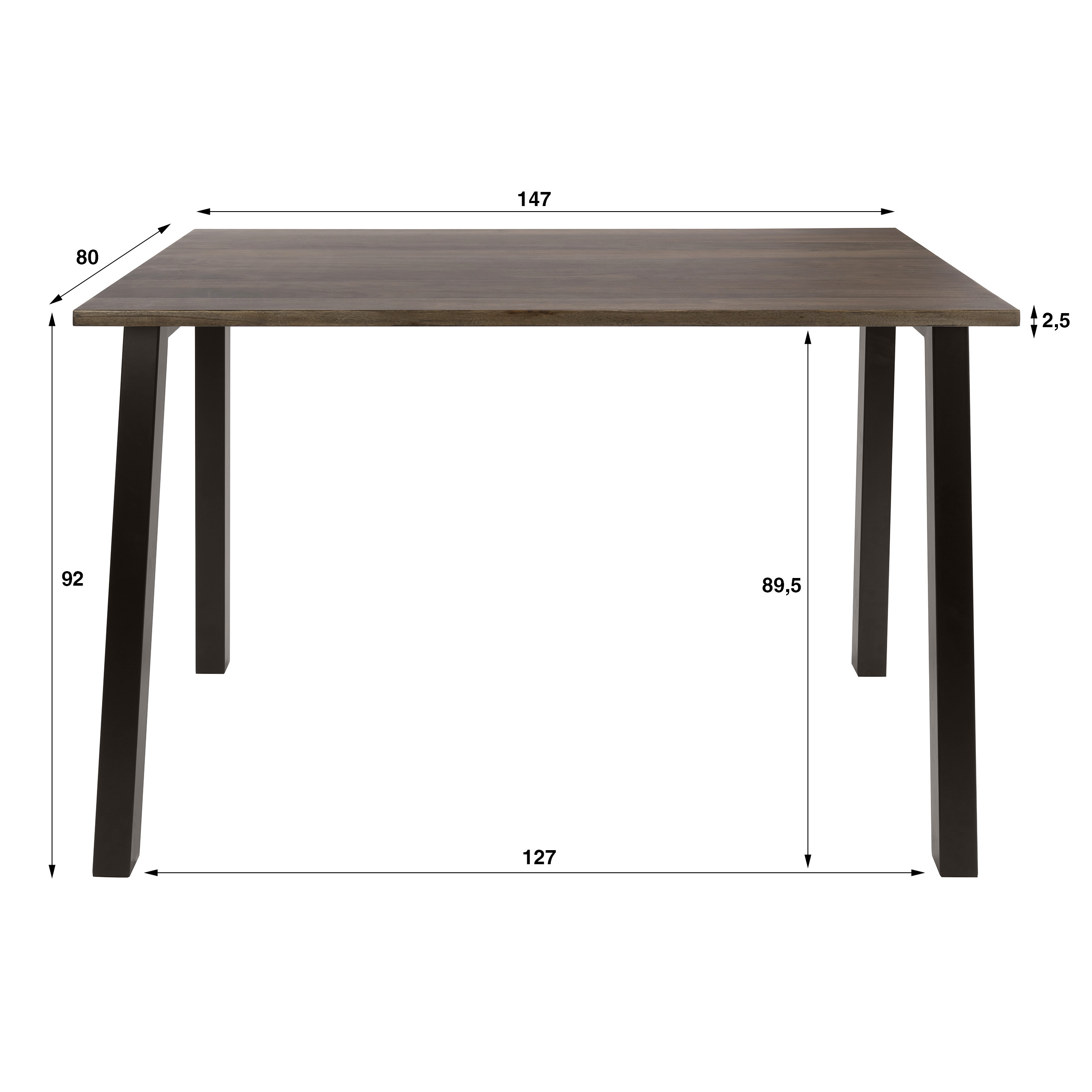 Bar Table Edge Pure 130cm / Solid acacia brown - Zijlstra