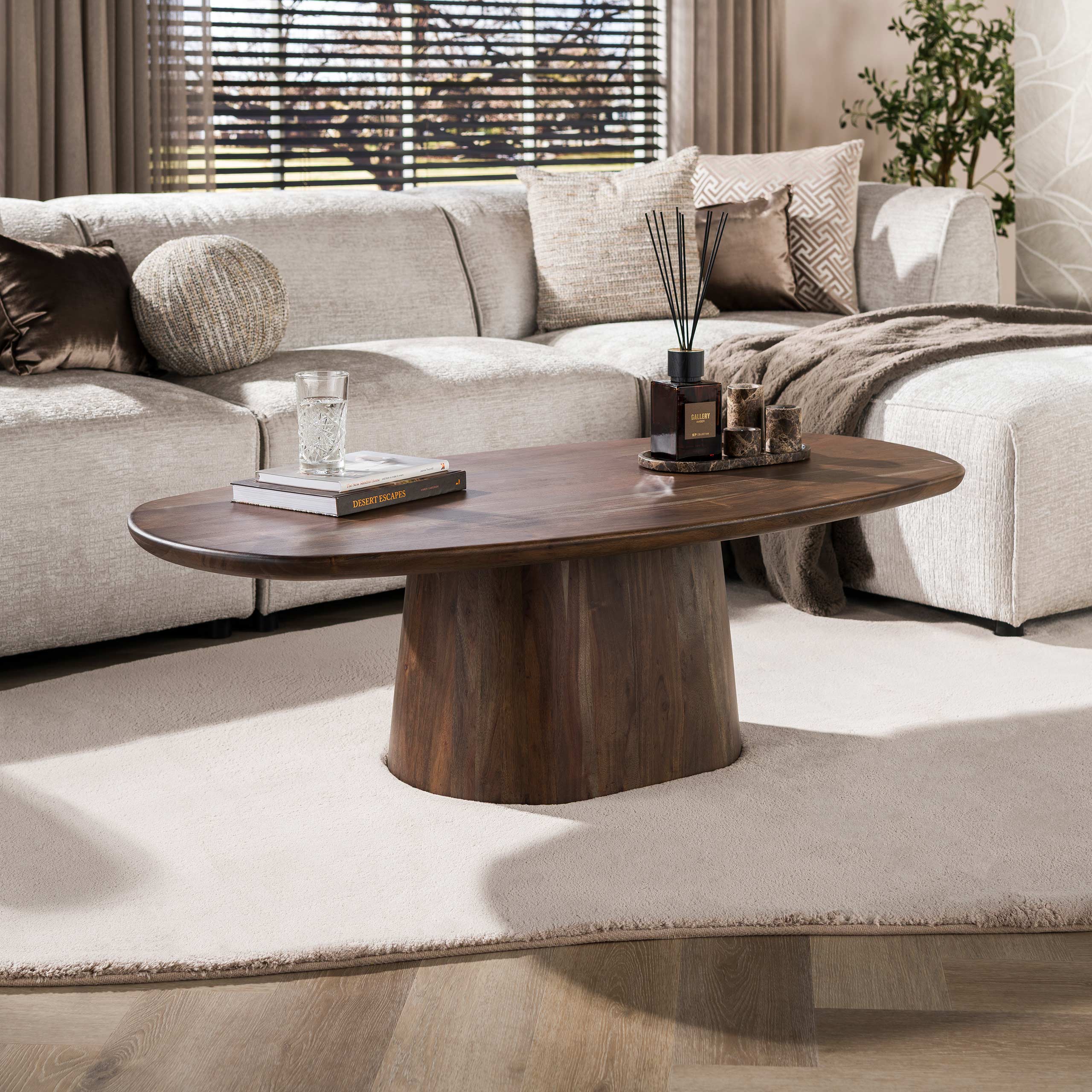 Salontafel Central 135cm / Massief acacia bruin - Zijlstra