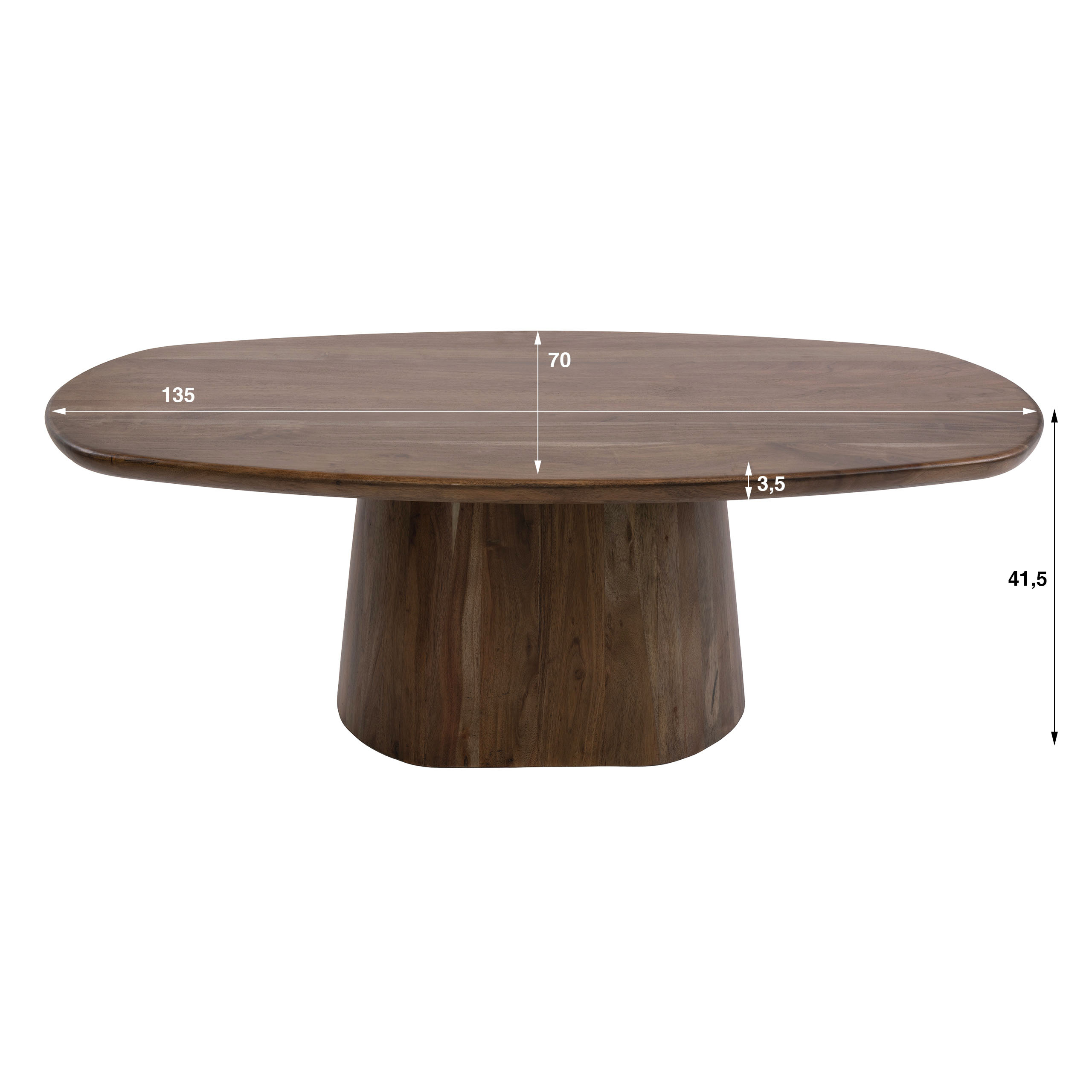 Salontafel Central 135cm / Massief acacia bruin - Zijlstra