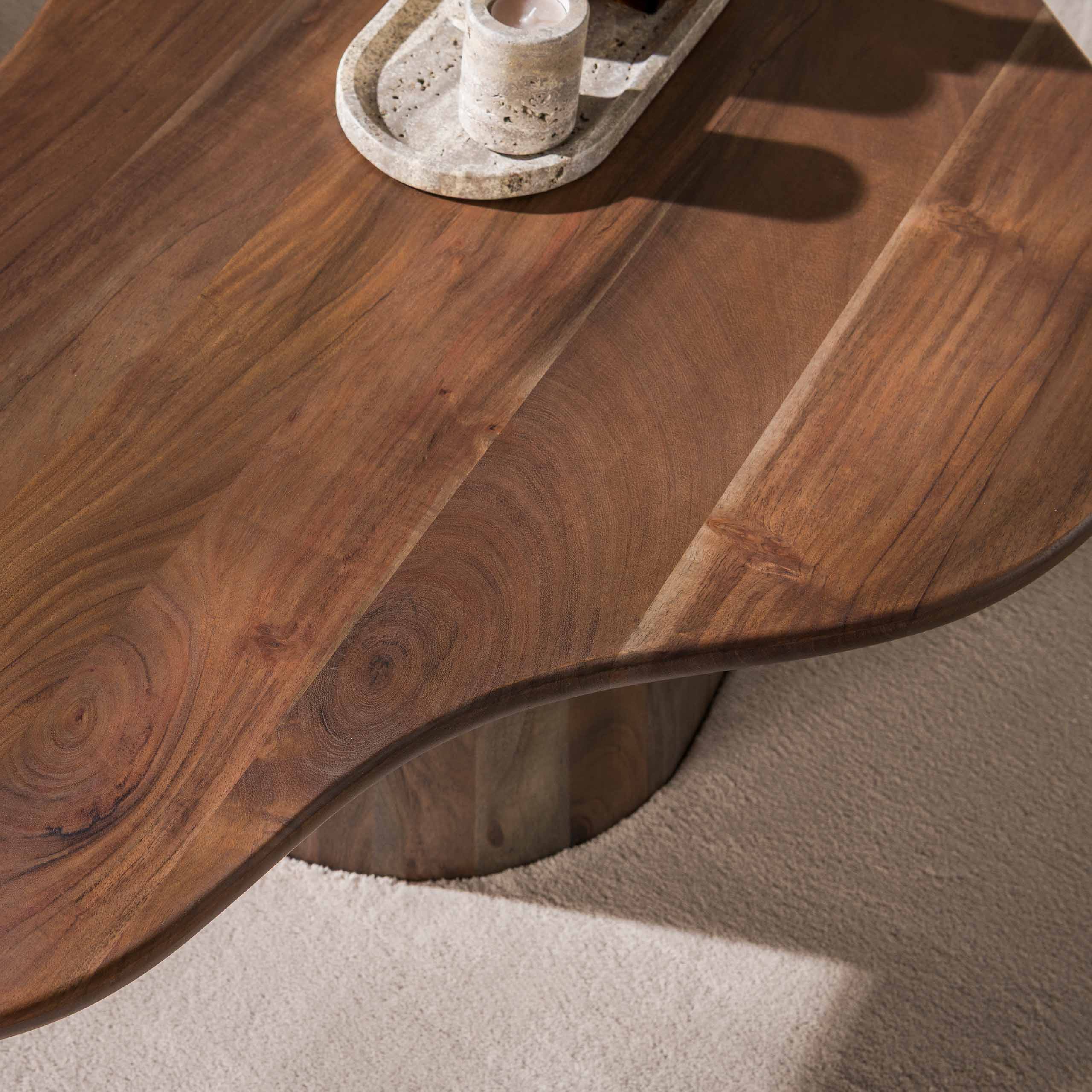 Couchtisch Central organisch 135cm, Massief acacia bruin - Zijlstra