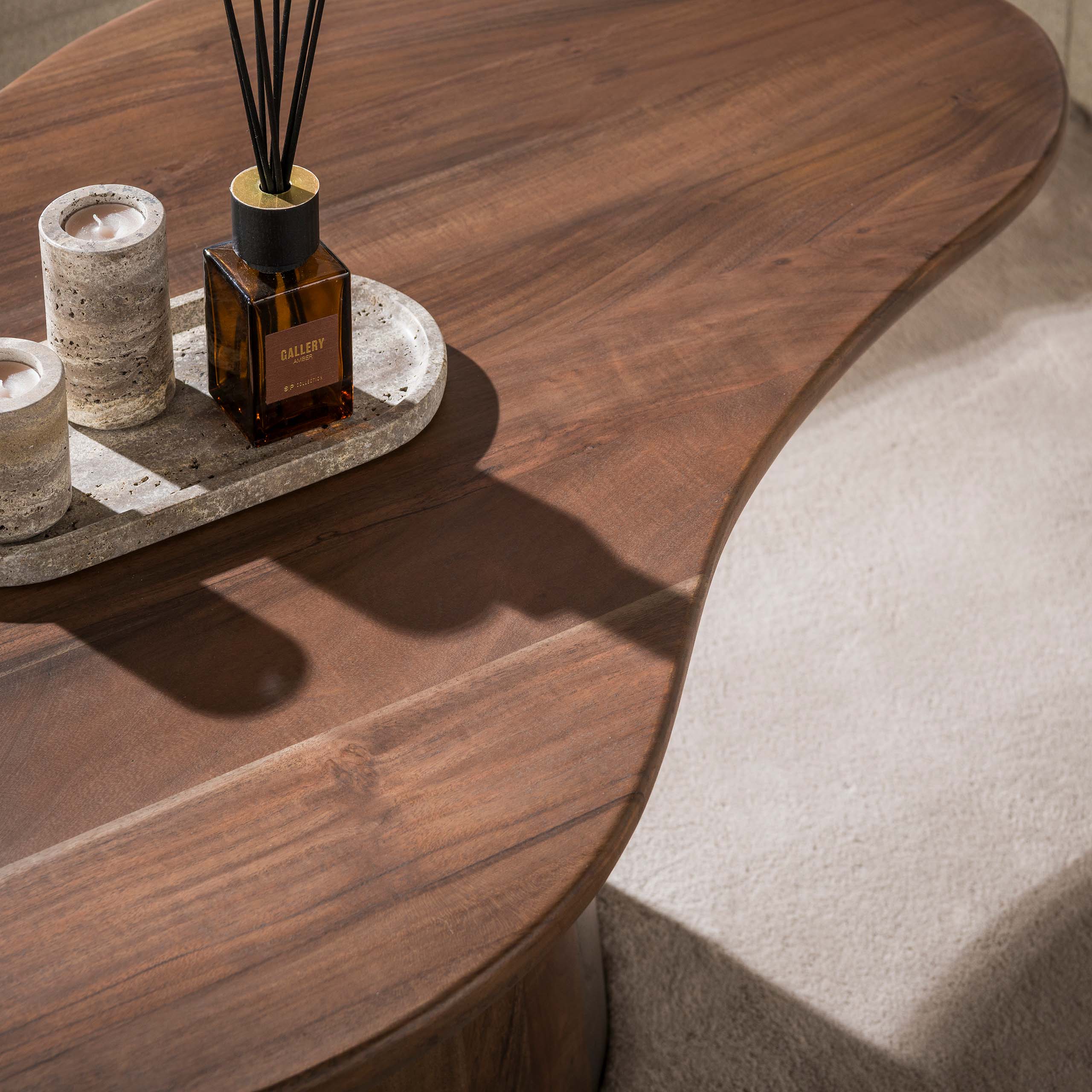 Couchtisch Central organisch 135cm, Massief acacia bruin - Zijlstra