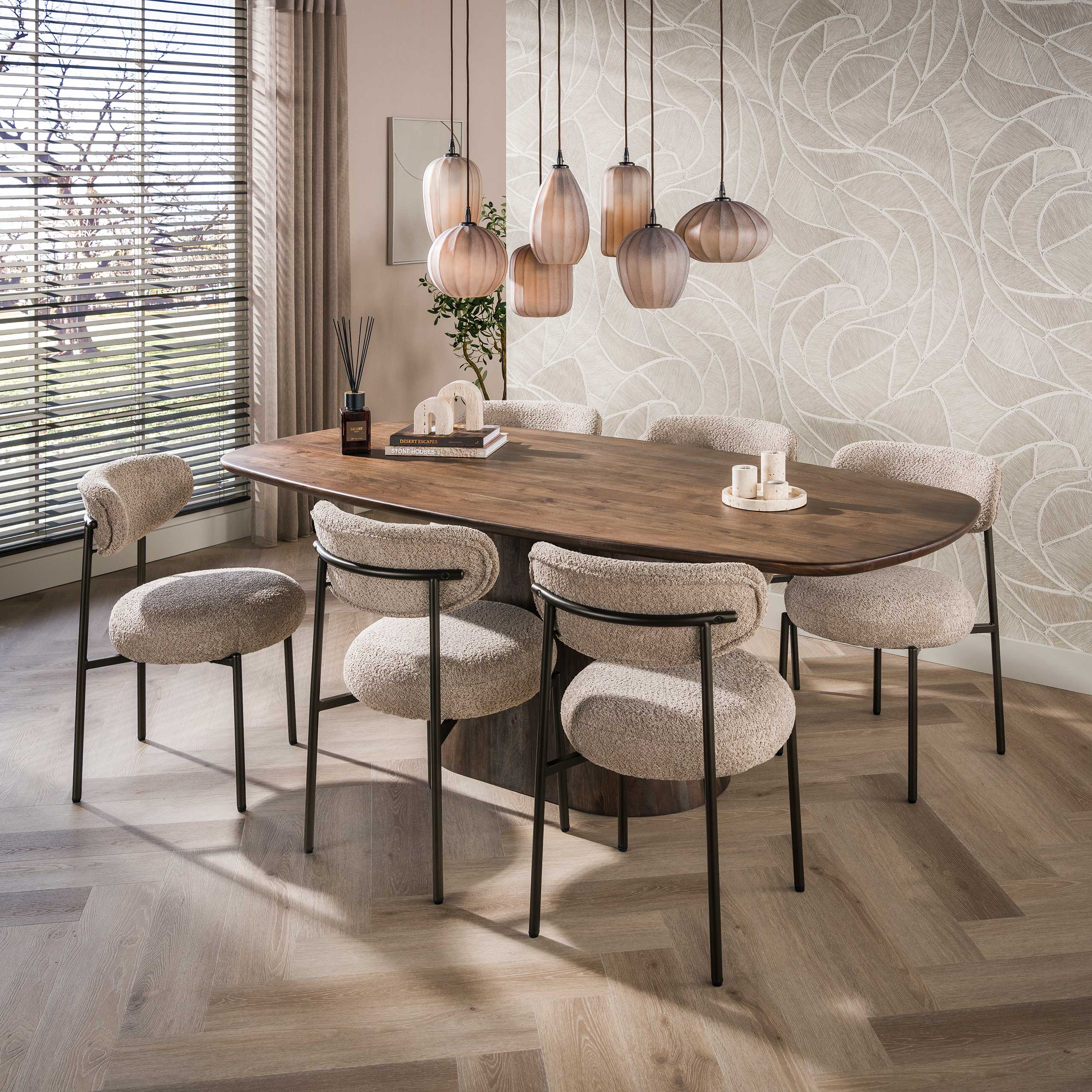 Eettafel Central deens ovaal 180cm / Massief acacia bruin - Zijlstra