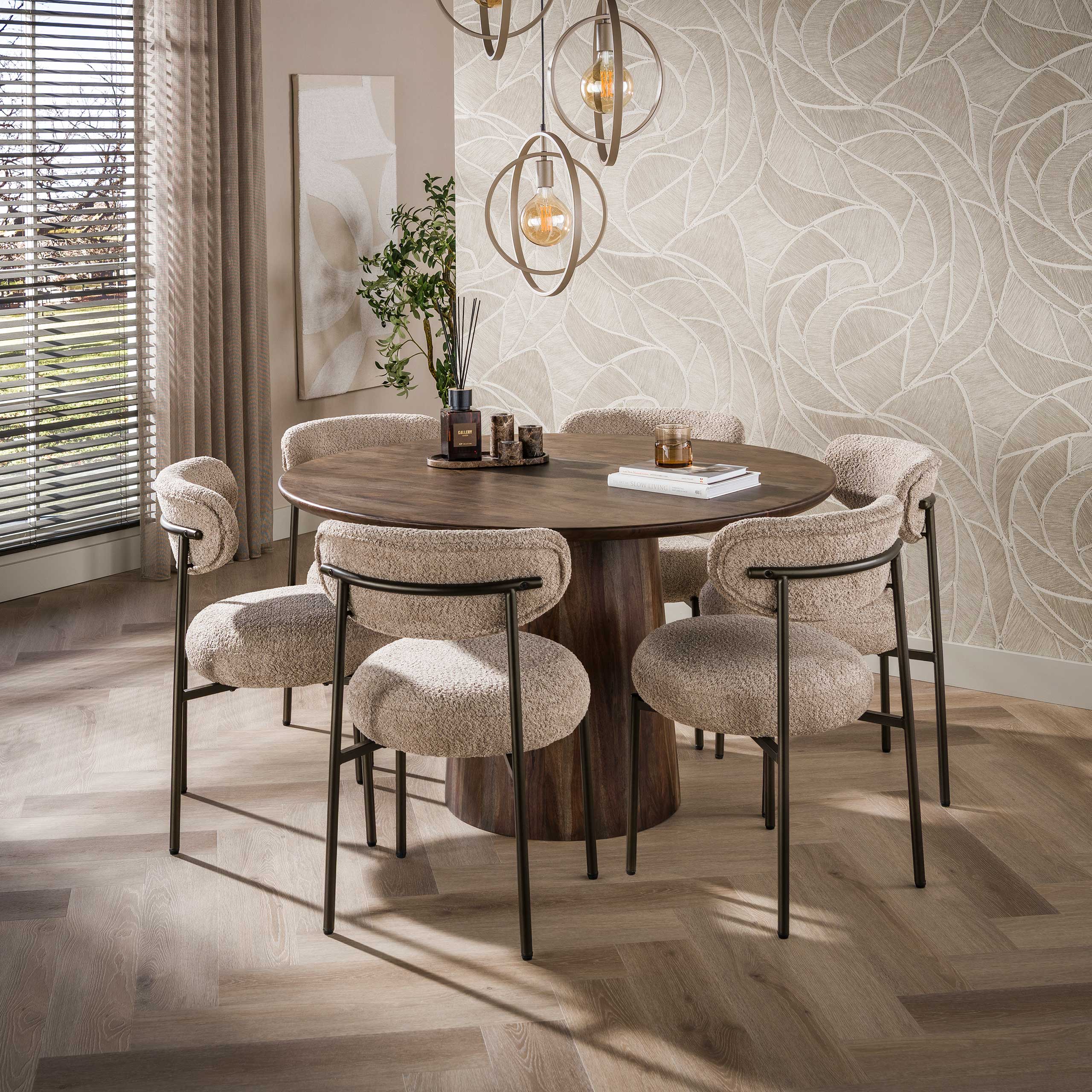 Eettafel Central rond Ø130cm / Massief acacia bruin - Zijlstra