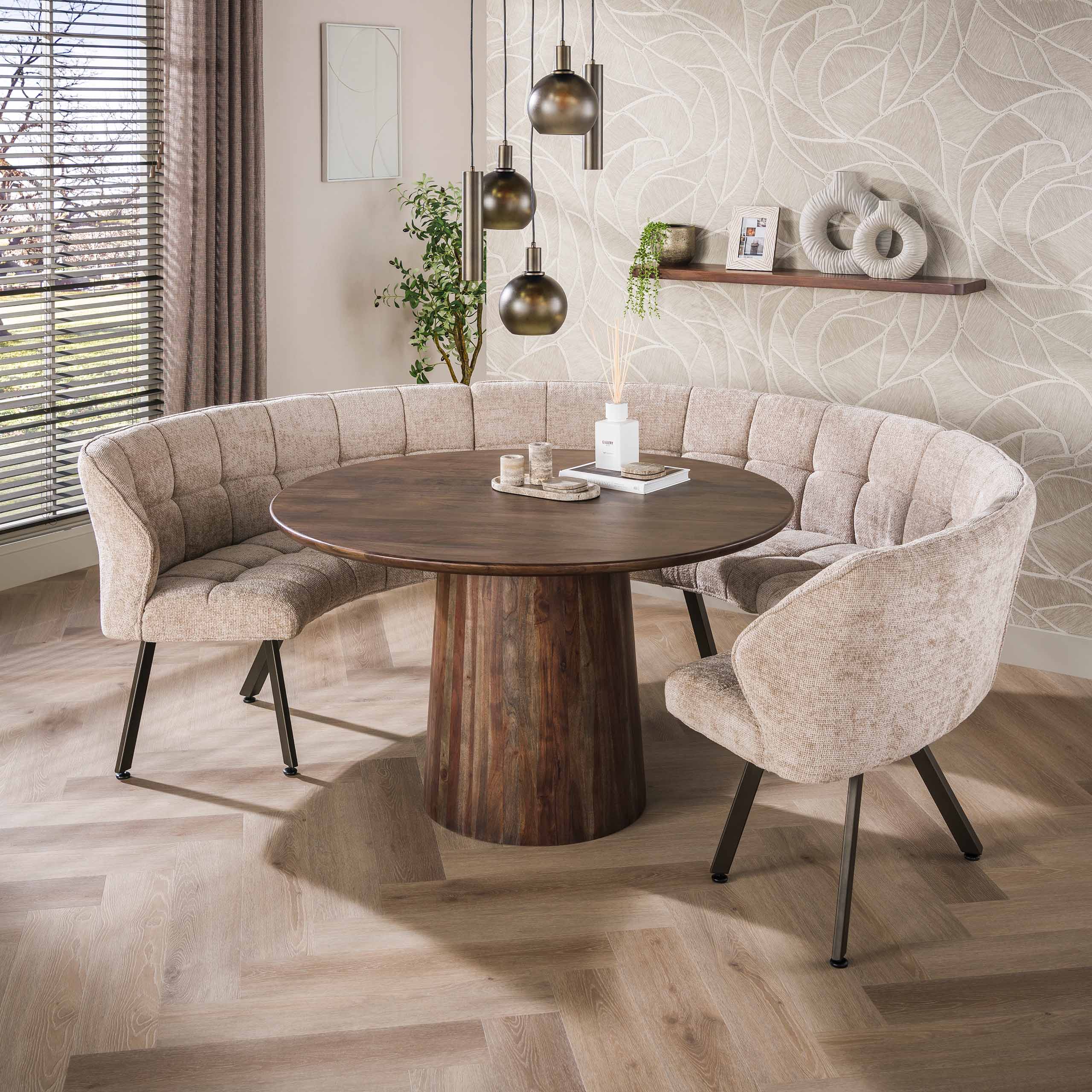 Eettafel Central rond Ø130cm / Massief acacia bruin - Zijlstra