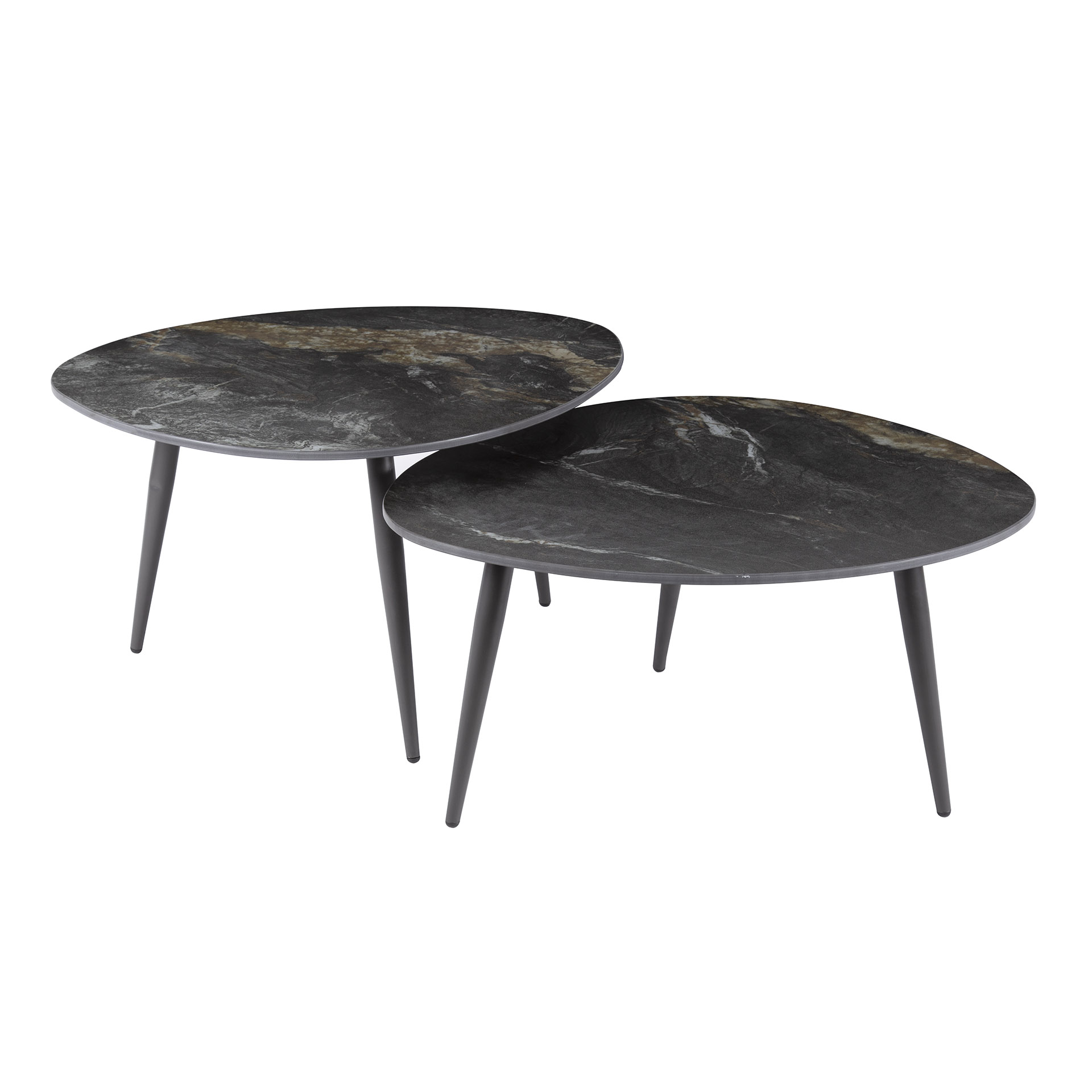 Salontafel Fossil organisch set van 2 / Keramiek fossil black - Zijlstra