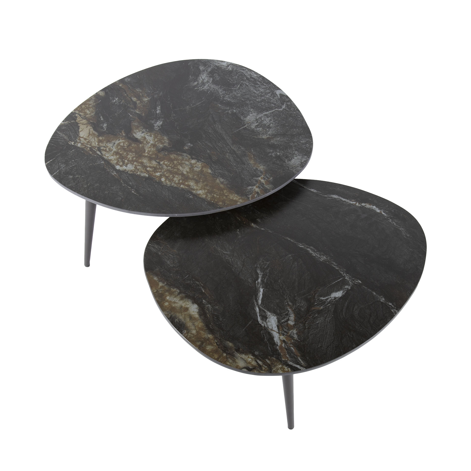 Organisches Couchtisch-Set Fossil (2-teilig) in Keramik Fossil Black (Keramiek fossil black) - Emmo Design