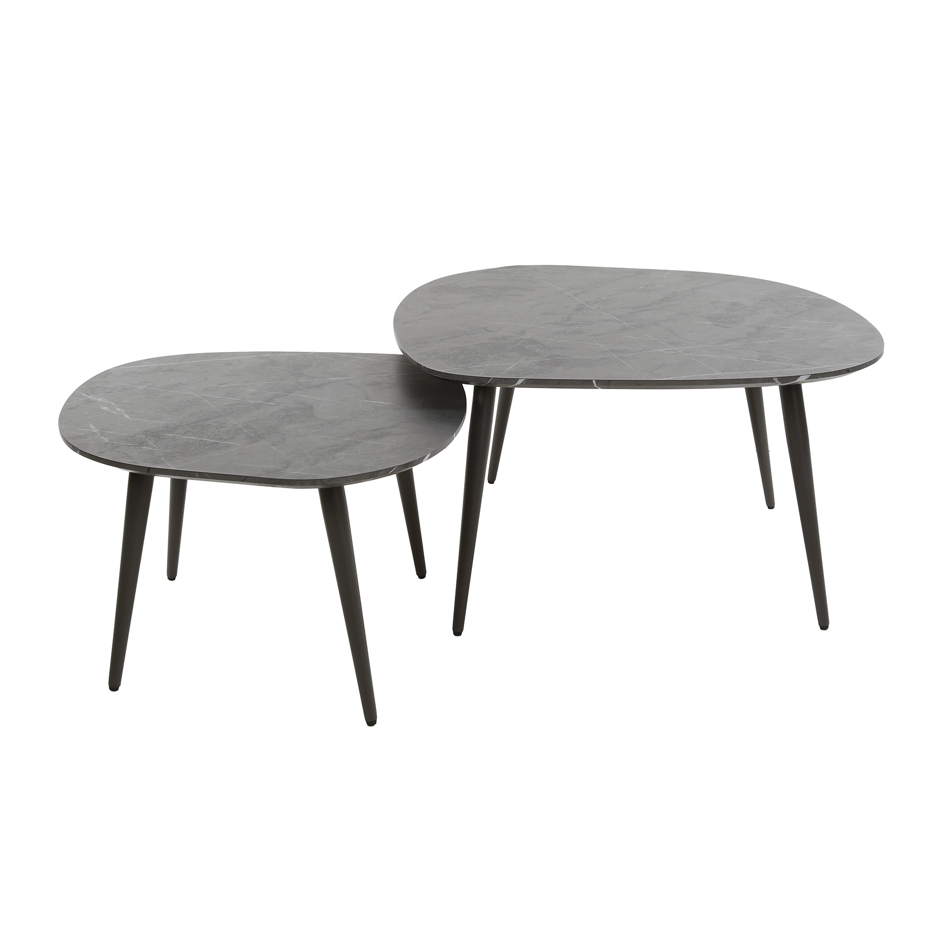 Couchtisch-Set Onyx rock (2-teilig) in 3D-Melamin Graphit - Emmo Design