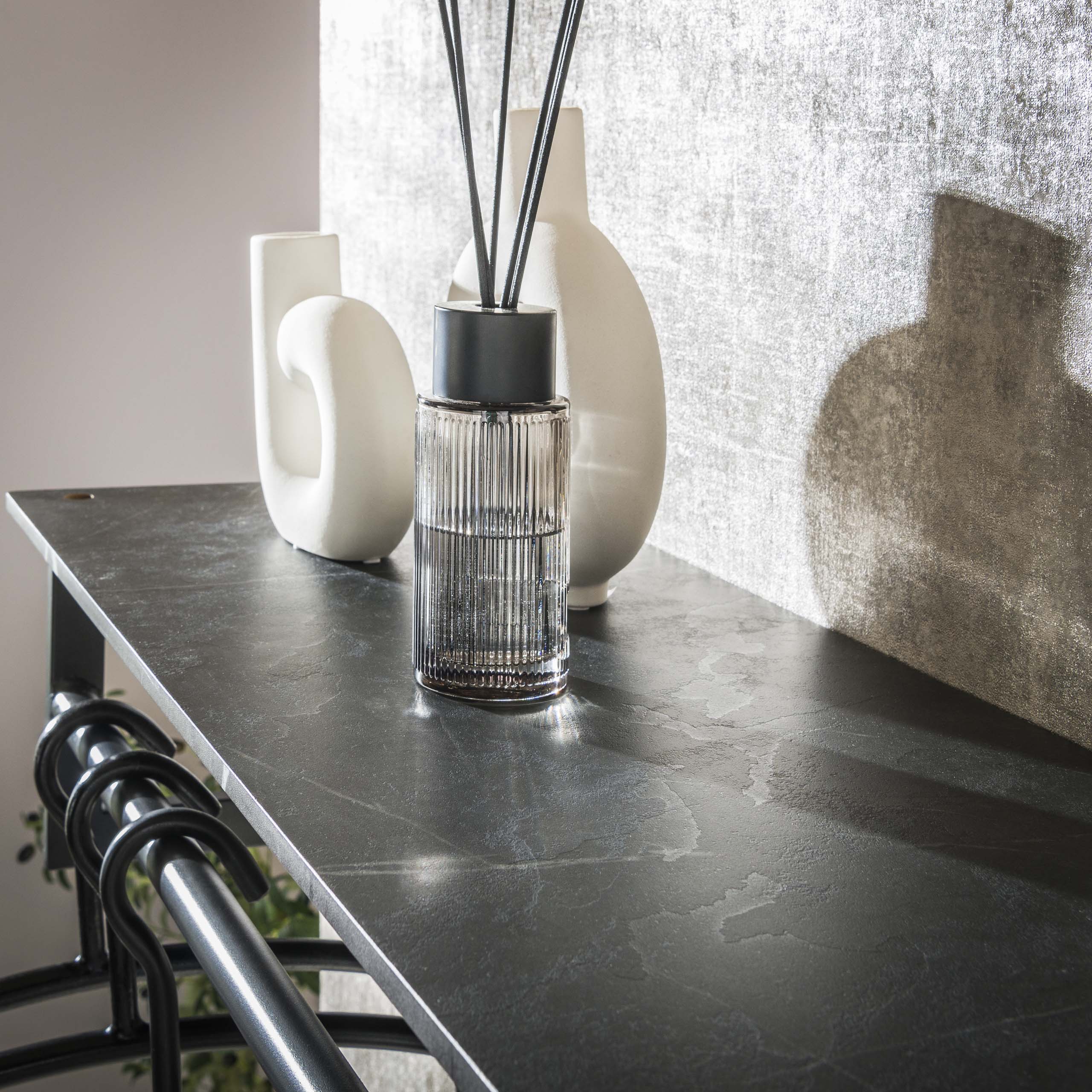 Kapstok Tenaro roede en hoedenplank 2x6 haken / 3D melamine graphite - Zijlstra