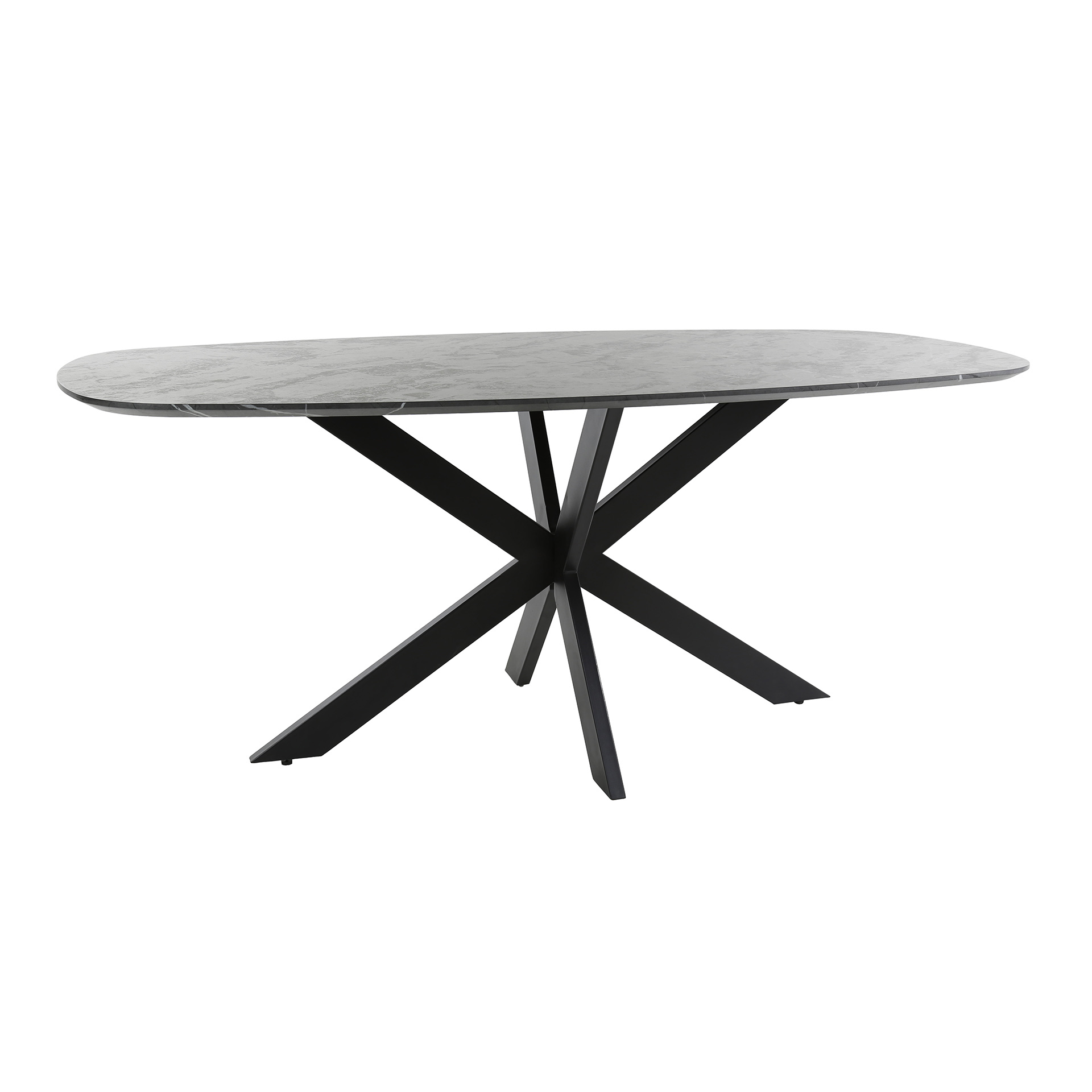 Dining table Onyx Cross Danish oval 150cm / 3D melamine graphite - Zijlstra