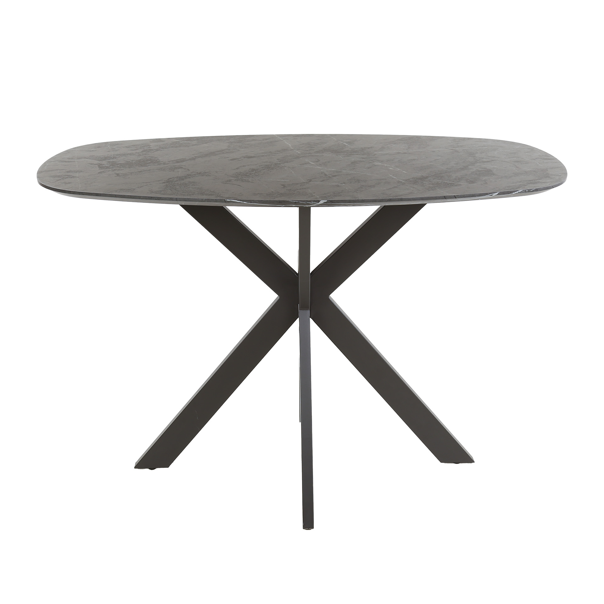 Bar table Onyx Cross Danish oval 140cm / 3D melamine graphite - Zijlstra