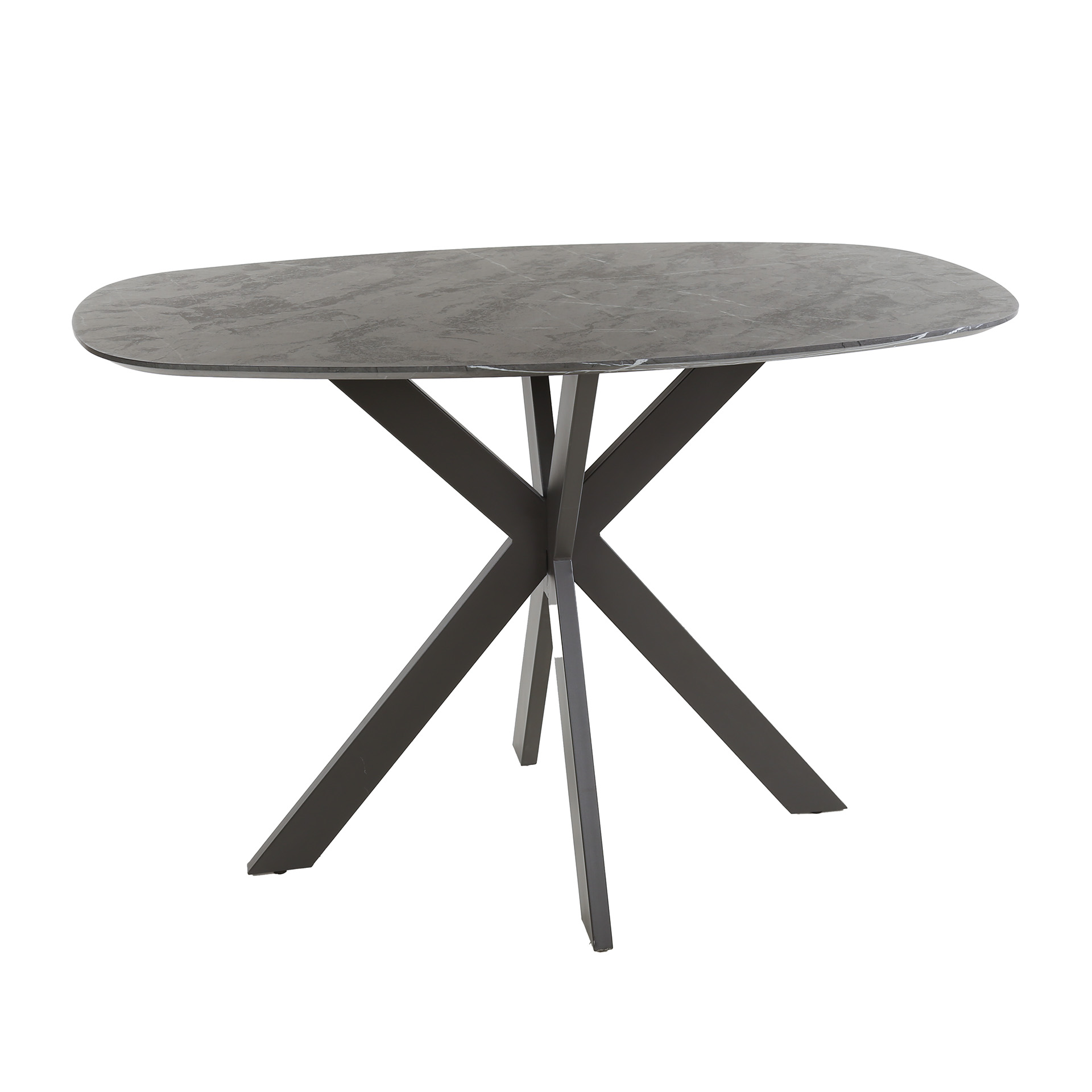 Bar table Onyx Cross Danish oval 140cm / 3D melamine graphite - Zijlstra