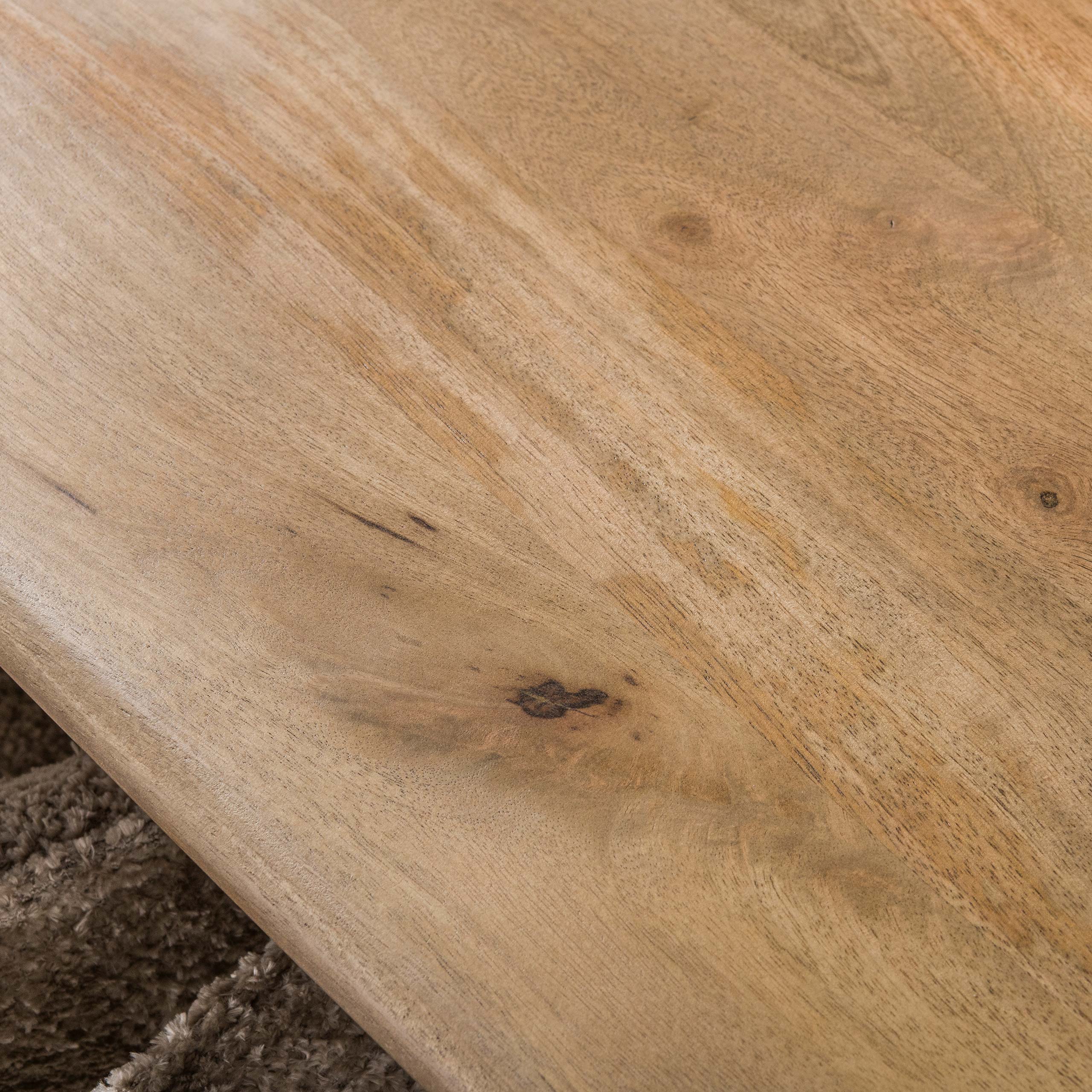Esstisch Cliff ovale buis 180cm aus massivem Mangoholz Sand (Massiv Mango Sand) - Emmo Design