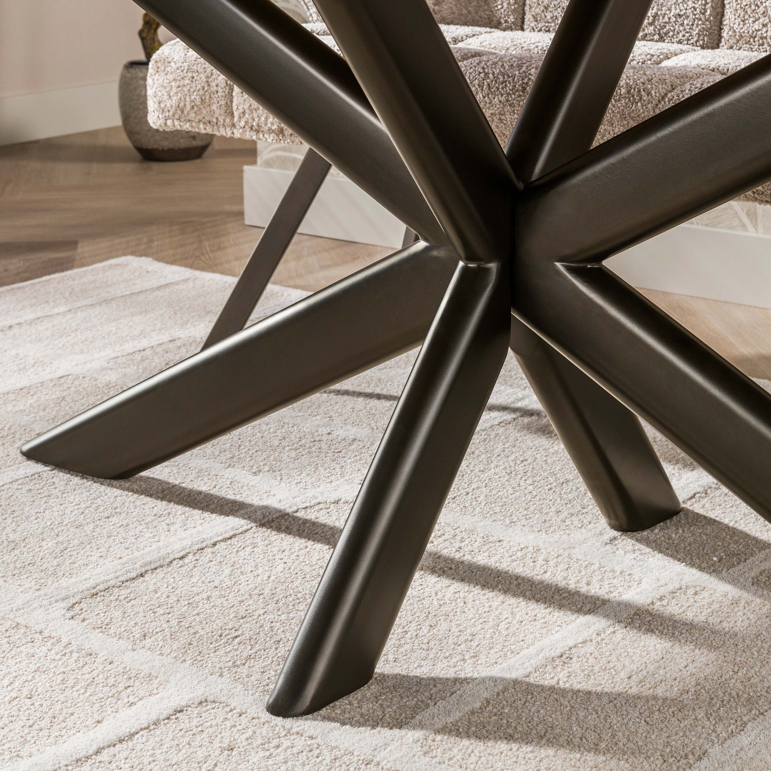 Esstisch Cliff ovale buis 180cm aus massivem Mangoholz Sand (Massiv Mango Sand) - Emmo Design