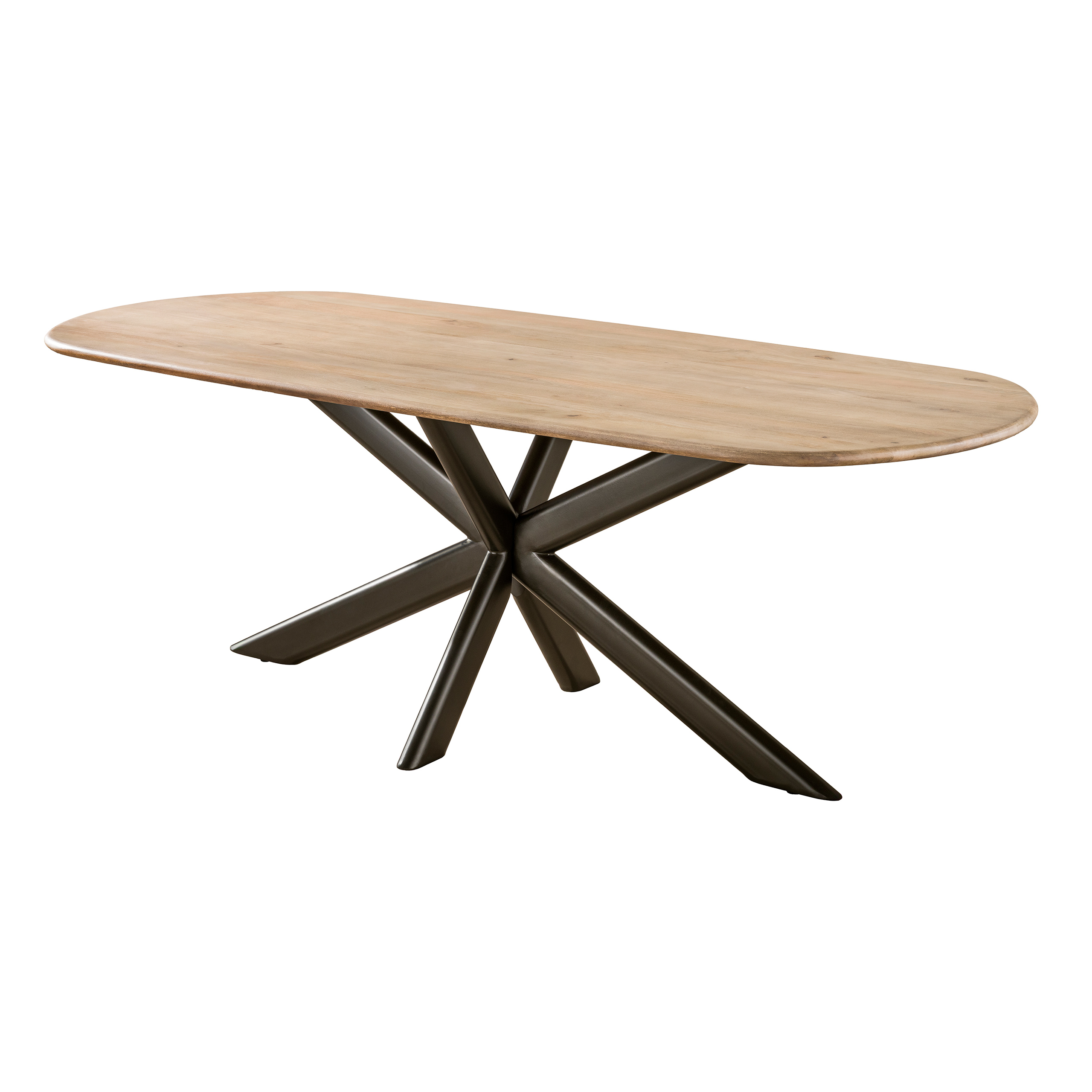 Eettafel Cliff ovale buis 180cm / Massief mango zand - Zijlstra
