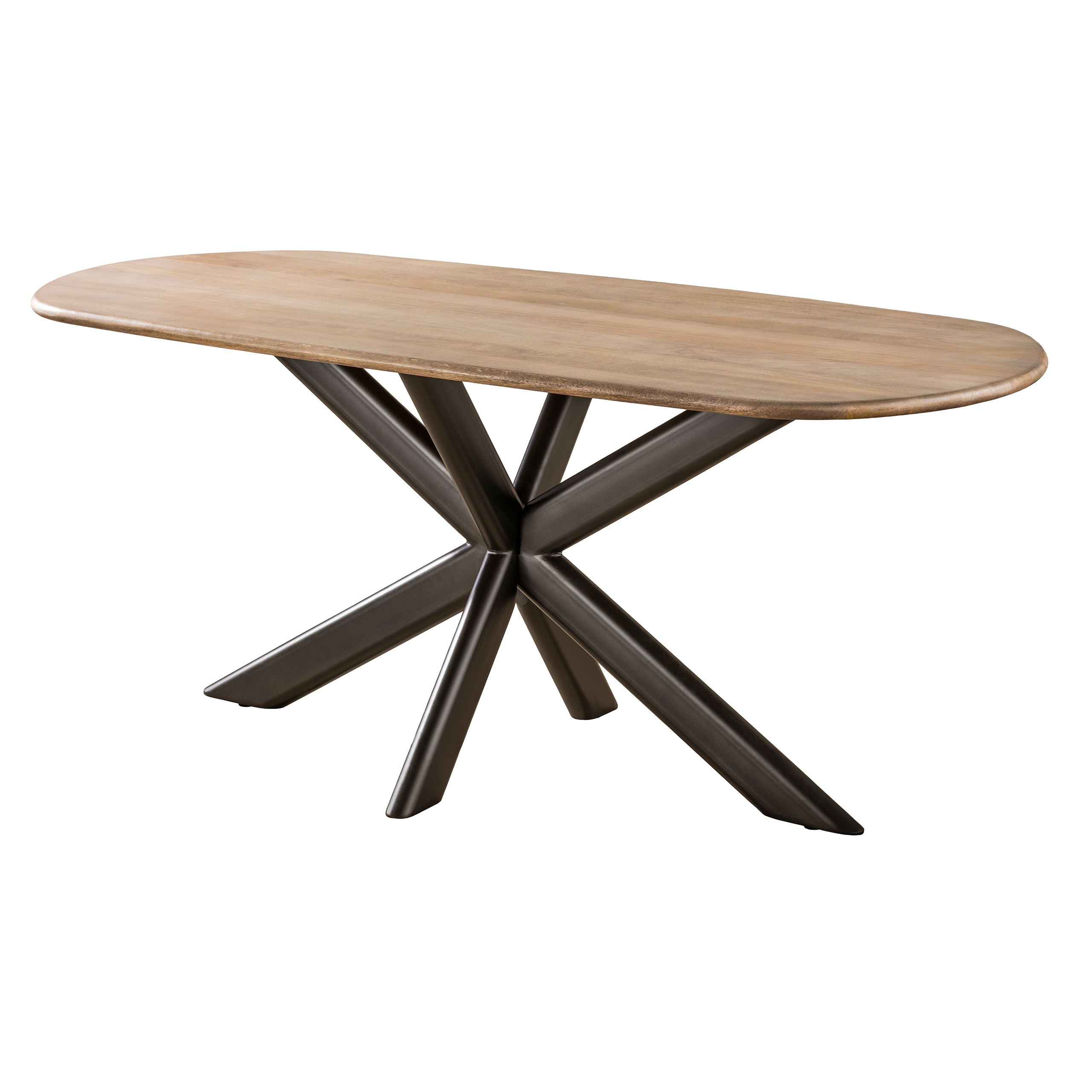Esstisch Cliff ovale buis 180cm aus massivem Mangoholz Sand (Massiv Mango Sand) - Emmo Design