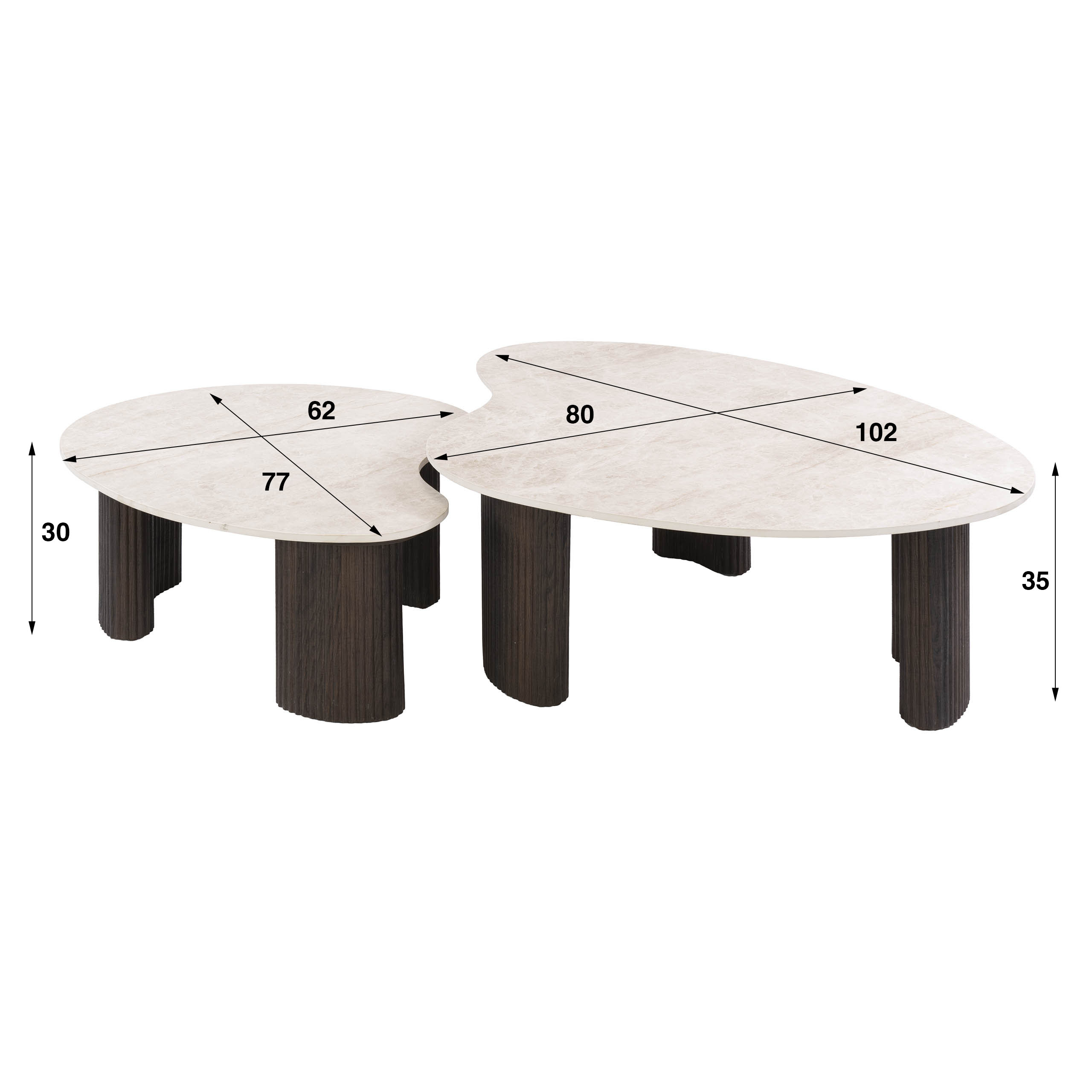Salontafel Ceramo aperto set van 2 / 3D keramiek Taj Mahal - Zijlstra