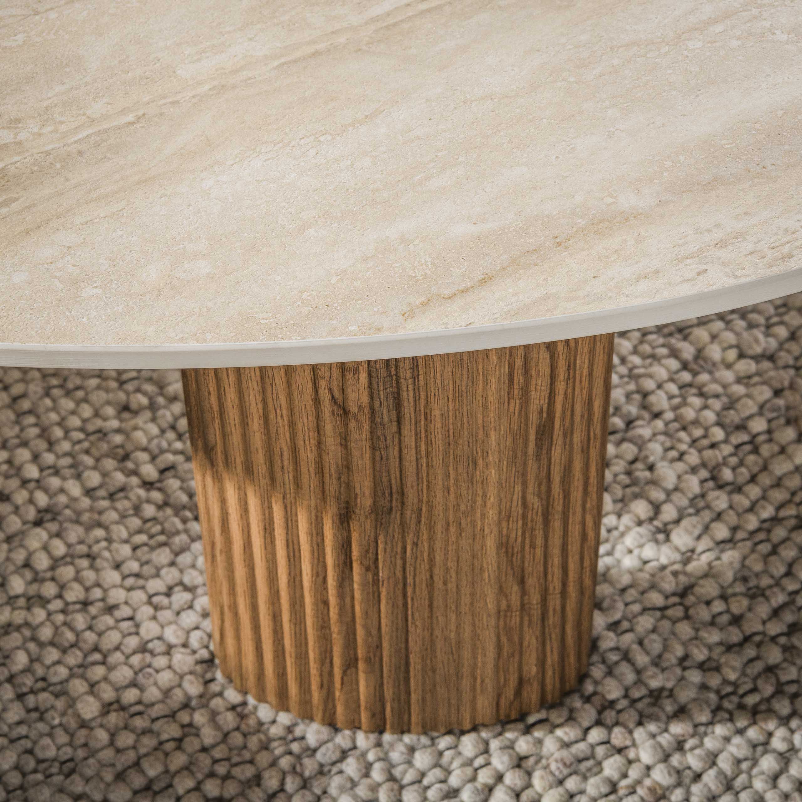 Salontafel Ceramo aperto set van 2 / 3D keramiek travertin - Zijlstra